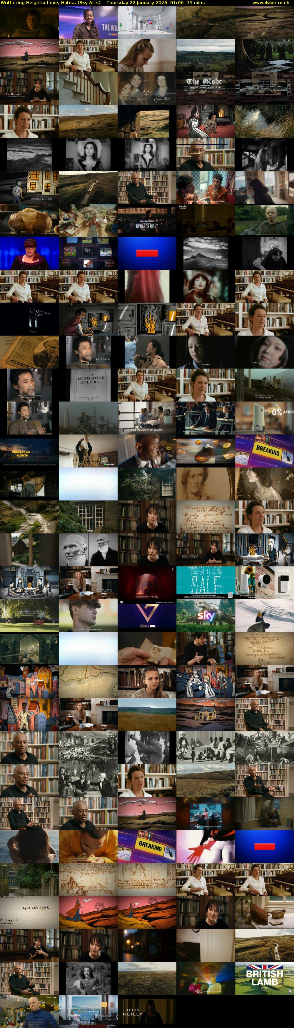 Wuthering Heights: Love, Hate... (Sky Arts) Thursday 22 January 2026 01:00 - 02:15