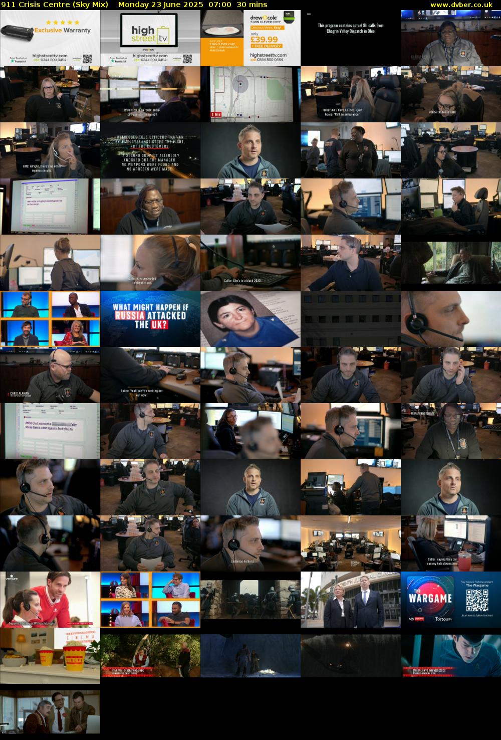 911 Crisis Centre (Sky Mix) Monday 23 June 2025 07:00 - 07:30
