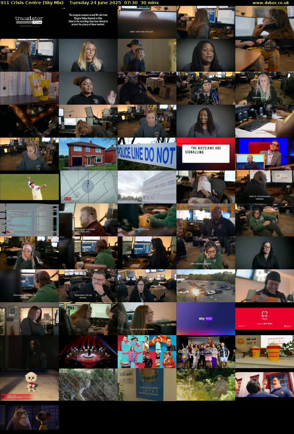 911 Crisis Centre (Sky Mix) Tuesday 24 June 2025 07:30 - 08:00