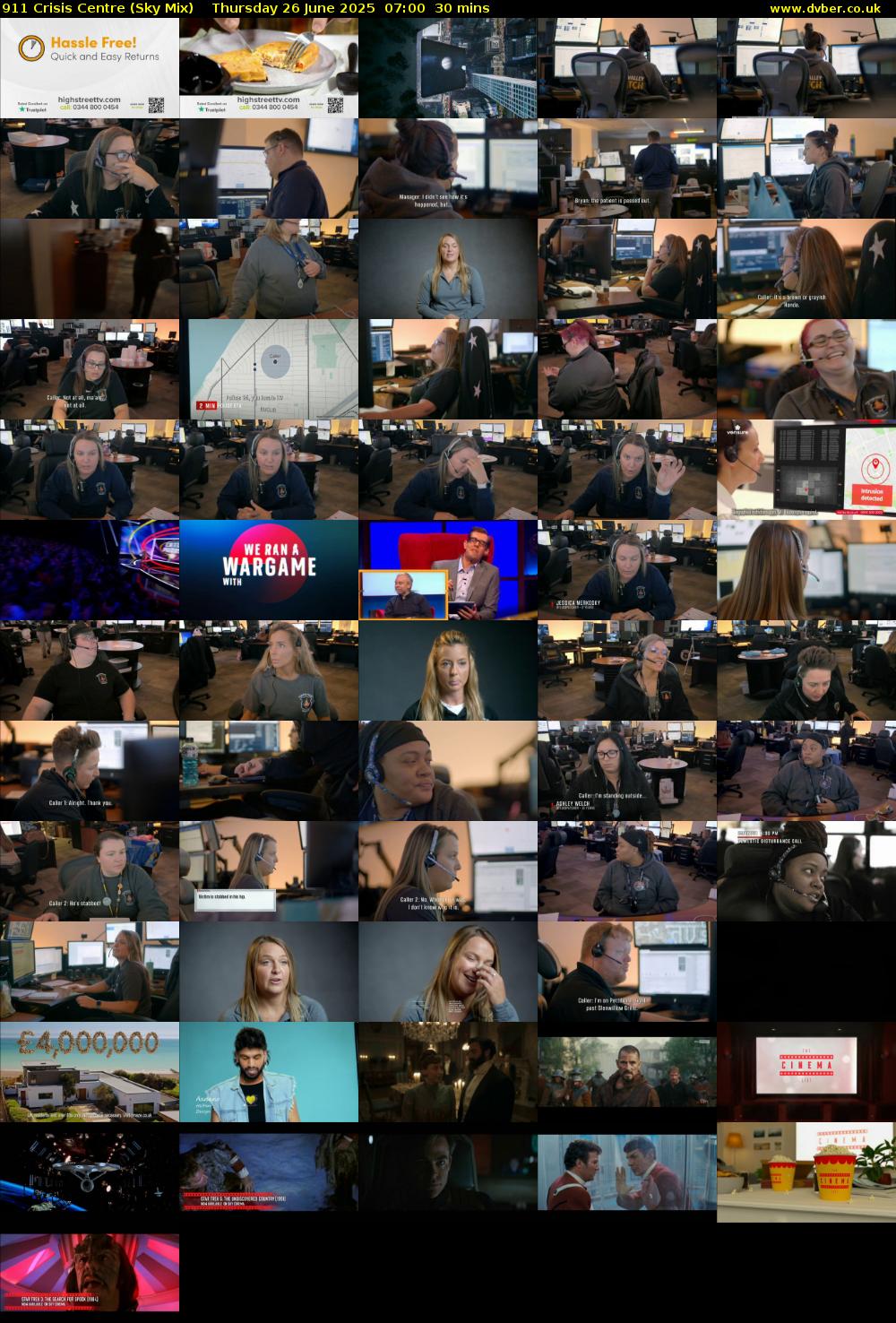 911 Crisis Centre (Sky Mix) Thursday 26 June 2025 07:00 - 07:30