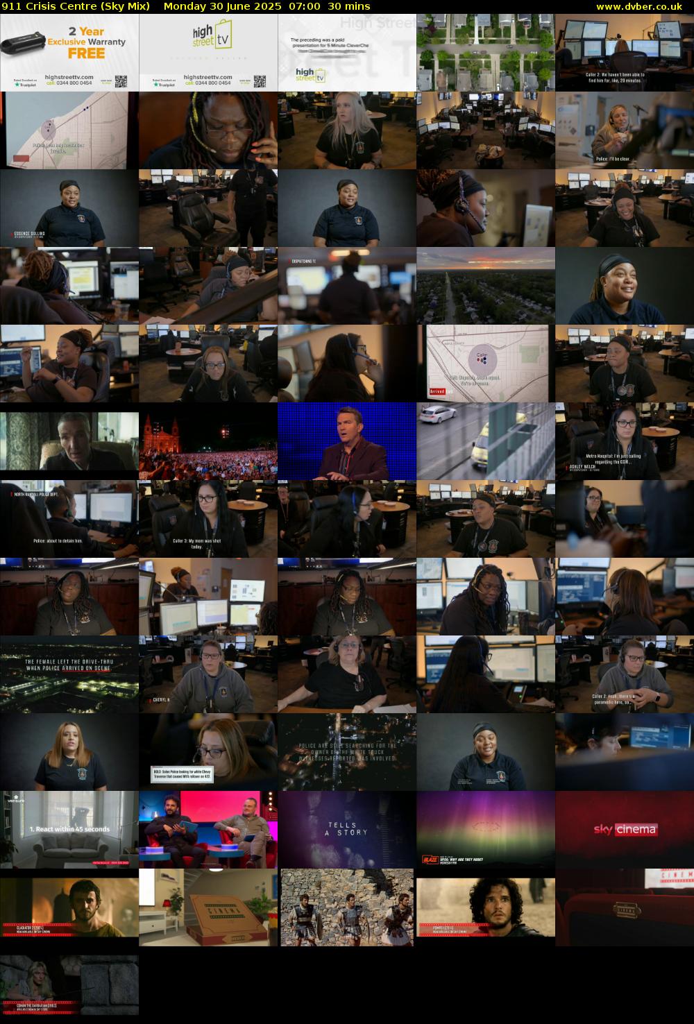 911 Crisis Centre (Sky Mix) Monday 30 June 2025 07:00 - 07:30