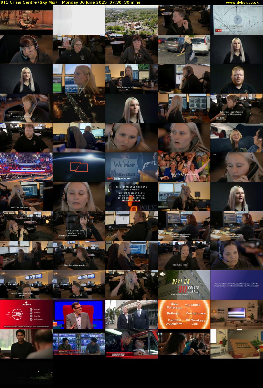 911 Crisis Centre (Sky Mix) Monday 30 June 2025 07:30 - 08:00