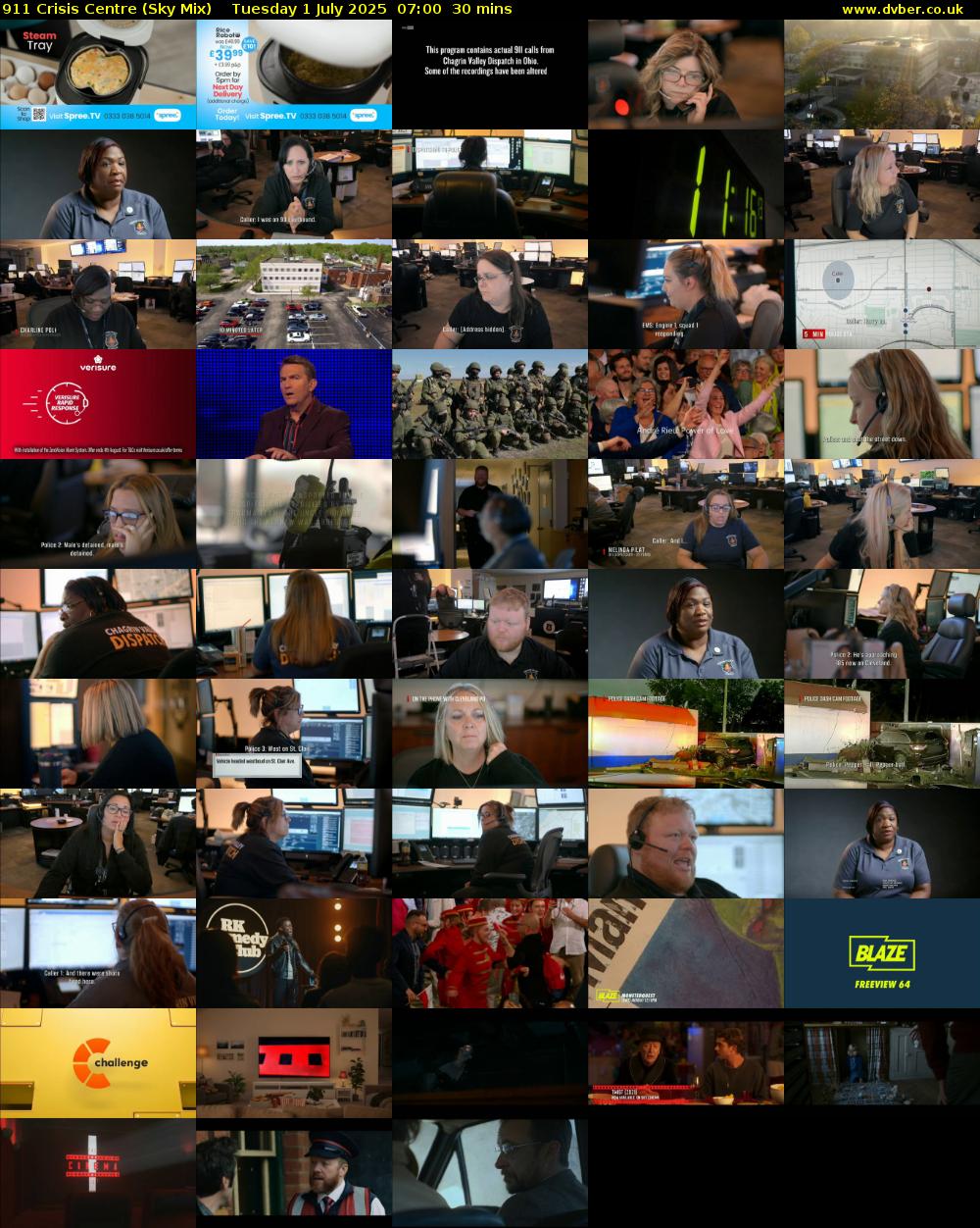 911 Crisis Centre (Sky Mix) Tuesday 1 July 2025 07:00 - 07:30