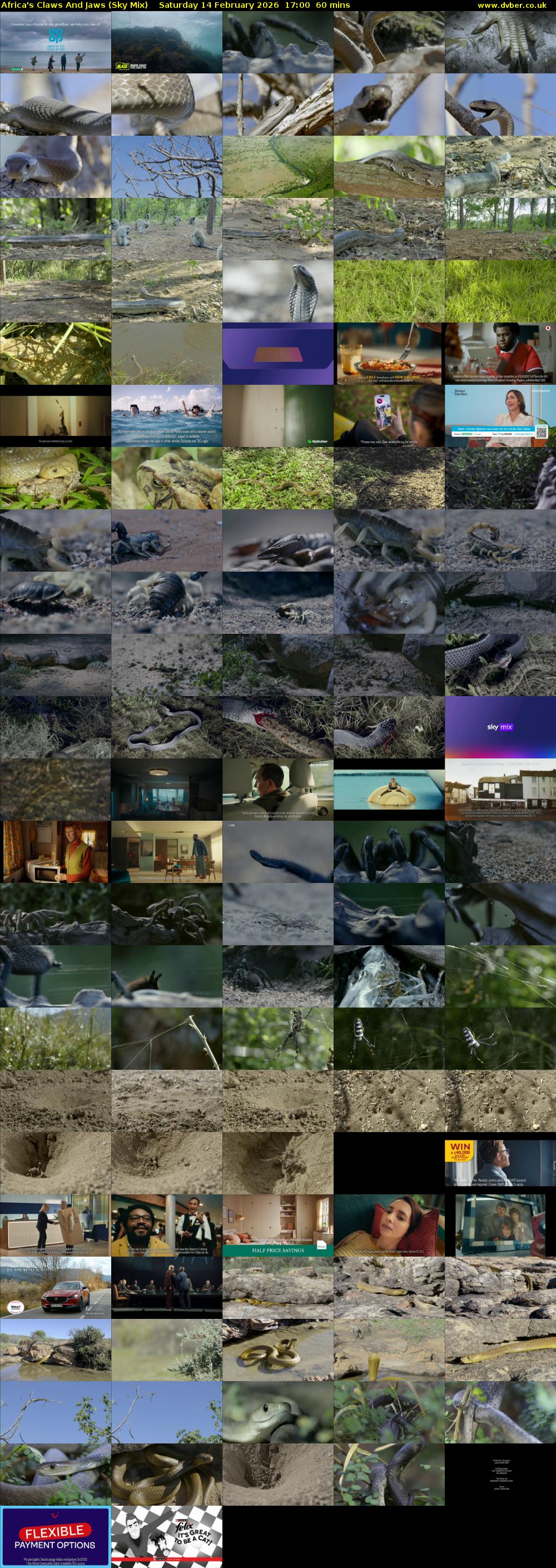 Africa's Claws And Jaws (Sky Mix) Saturday 14 February 2026 17:00 - 18:00