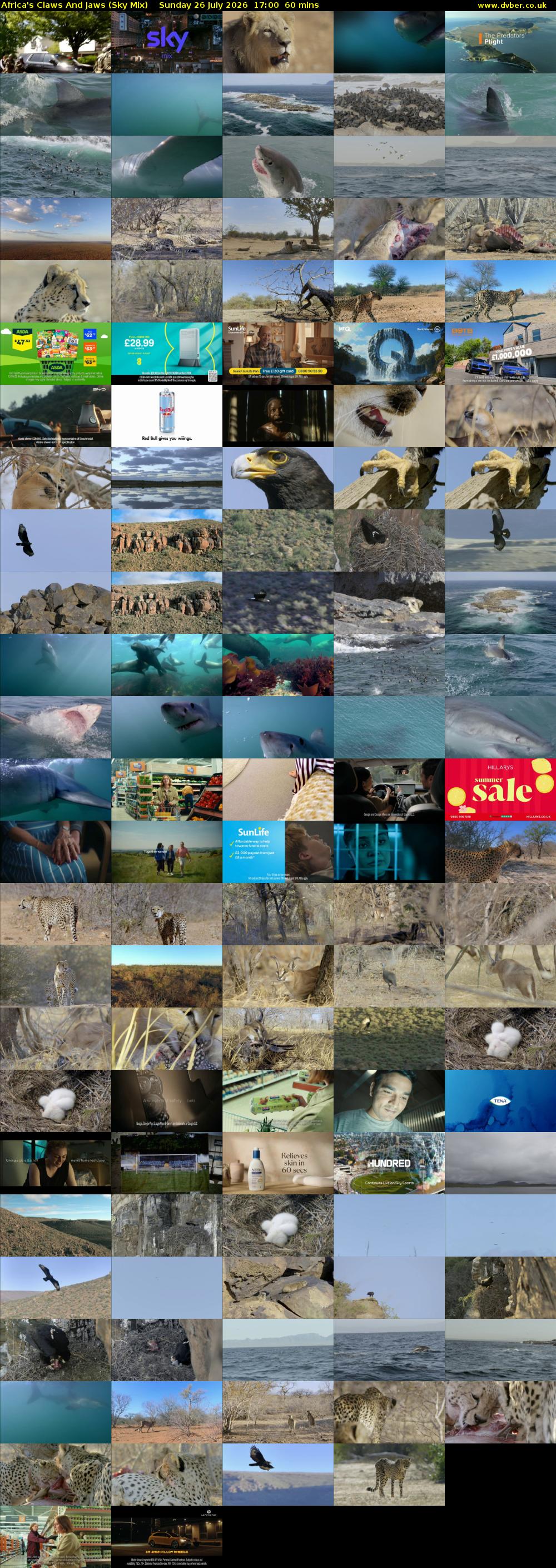 Africa's Claws And Jaws (Sky Mix) Sunday 26 July 2026 17:00 - 18:00