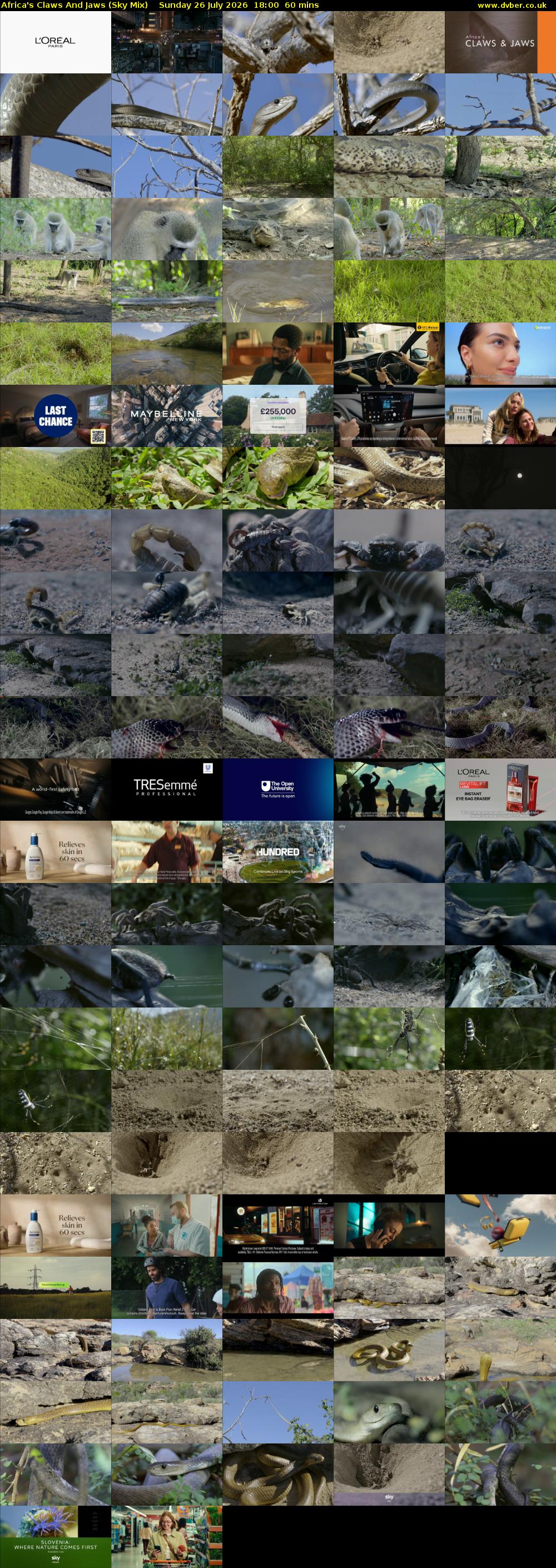 Africa's Claws And Jaws (Sky Mix) Sunday 26 July 2026 18:00 - 19:00