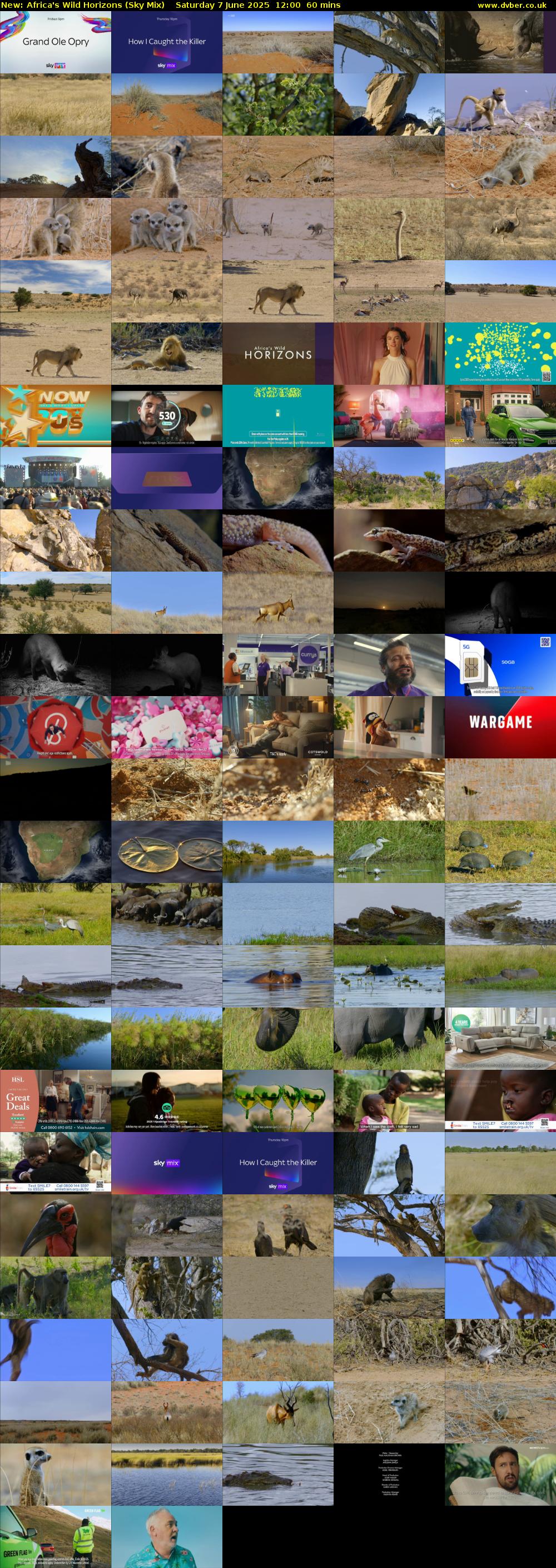 Africa's Wild Horizons (Sky Mix) Saturday 7 June 2025 12:00 - 13:00