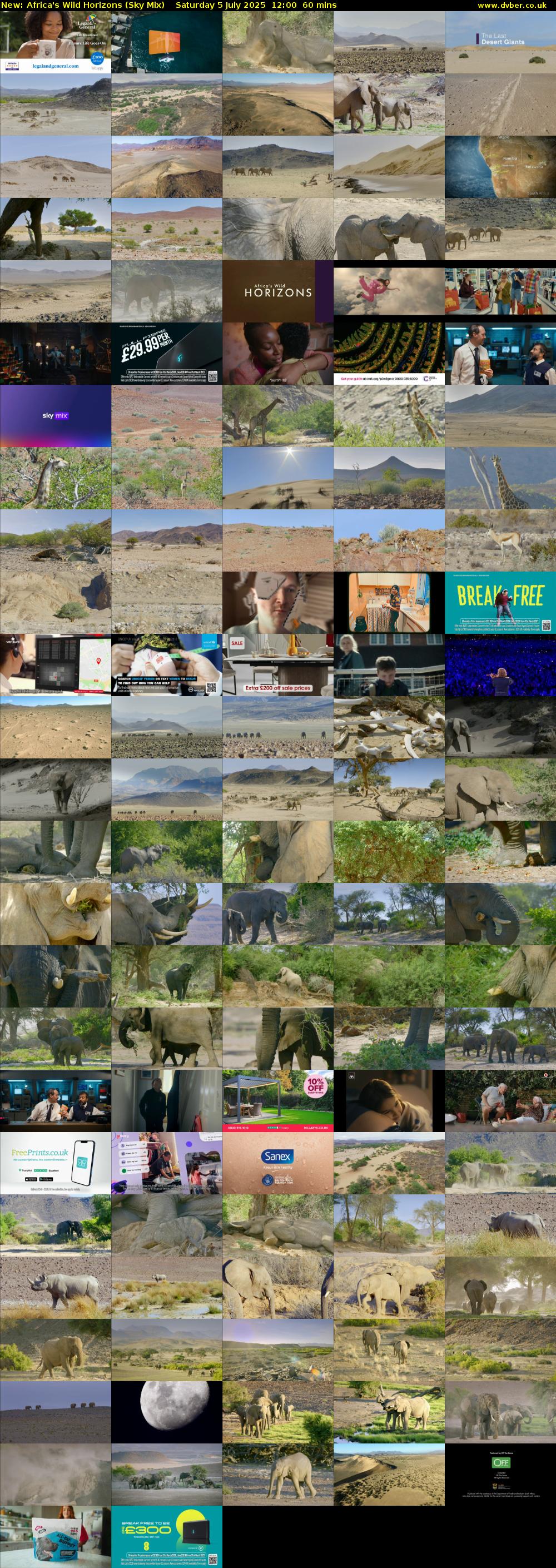 Africa's Wild Horizons (Sky Mix) Saturday 5 July 2025 12:00 - 13:00
