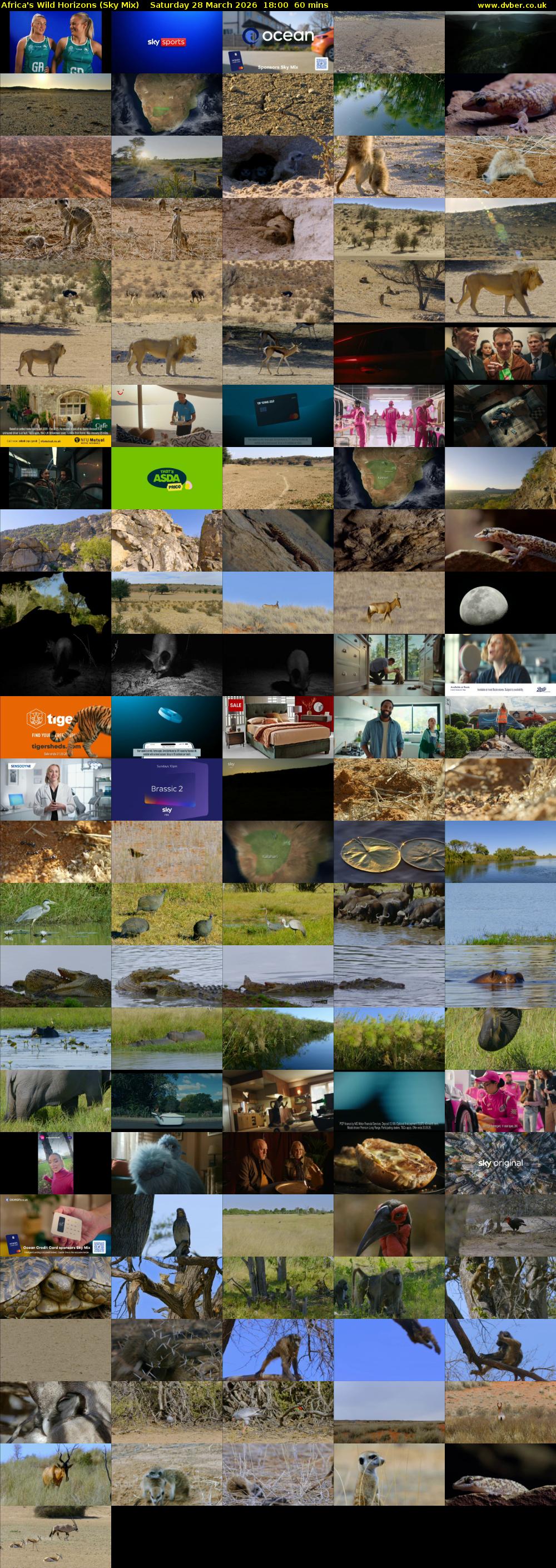 Africa's Wild Horizons (Sky Mix) Saturday 28 March 2026 18:00 - 19:00