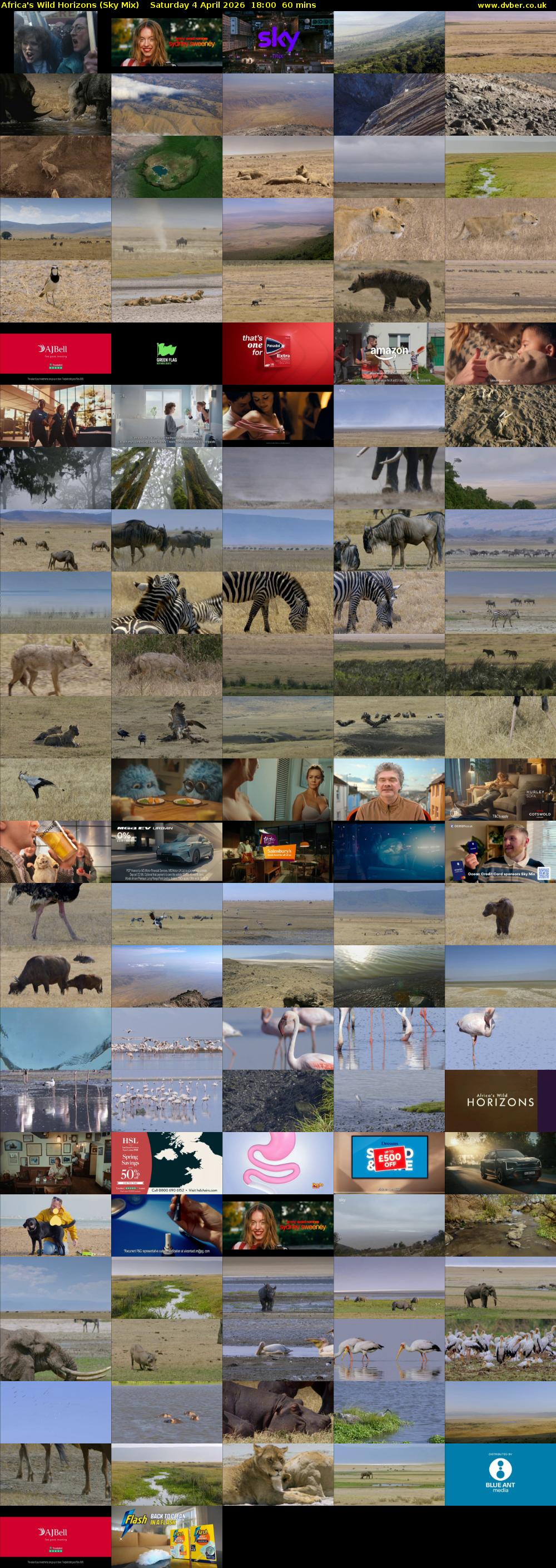 Africa's Wild Horizons (Sky Mix) Saturday 4 April 2026 18:00 - 19:00