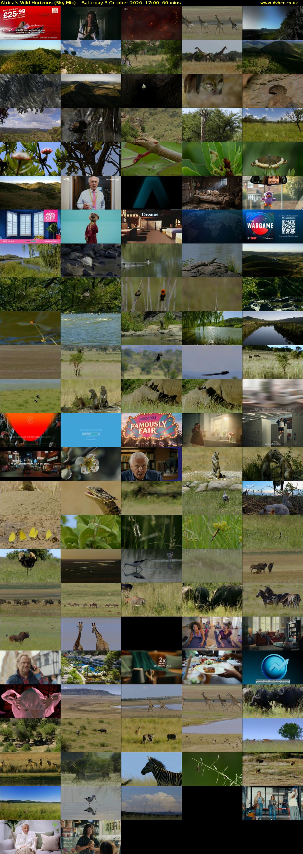 Africa's Wild Horizons (Sky Mix) Saturday 3 October 2026 17:00 - 18:00