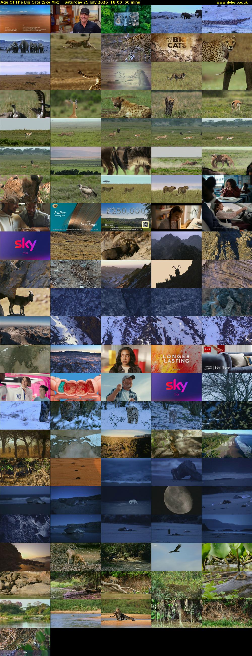 Age Of The Big Cats (Sky Mix) Saturday 25 July 2026 18:00 - 19:00