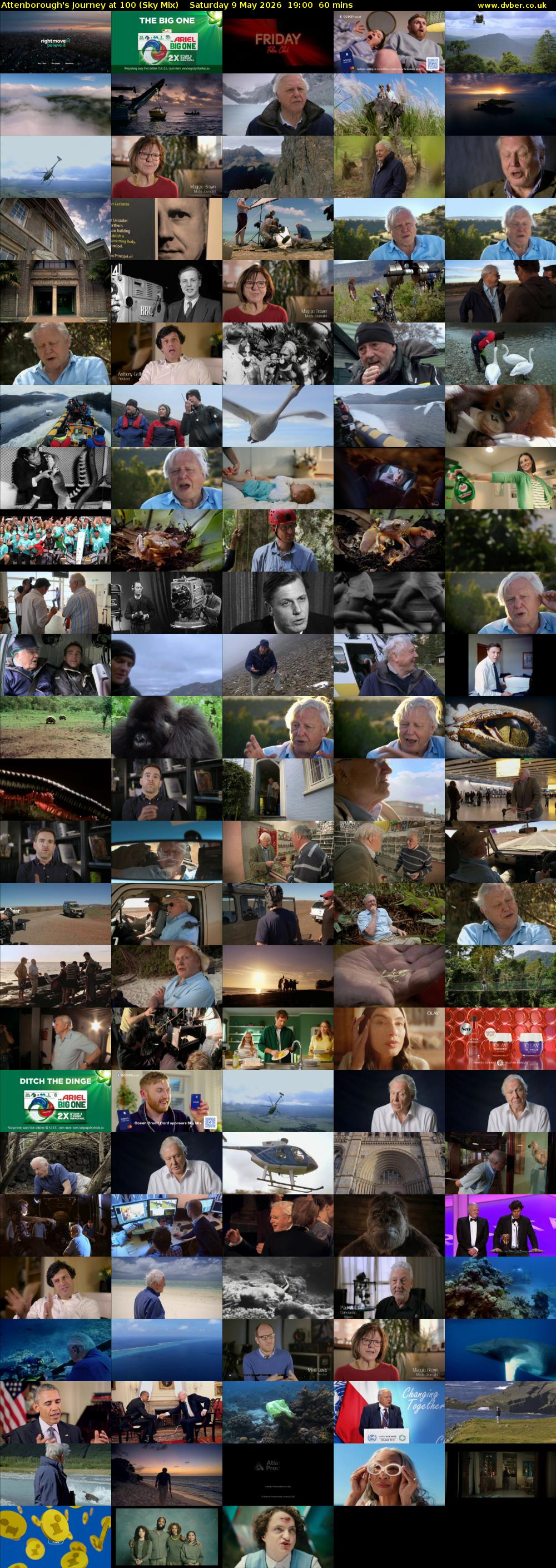Attenborough's Journey at 100 (Sky Mix) Saturday 9 May 2026 19:00 - 20:00