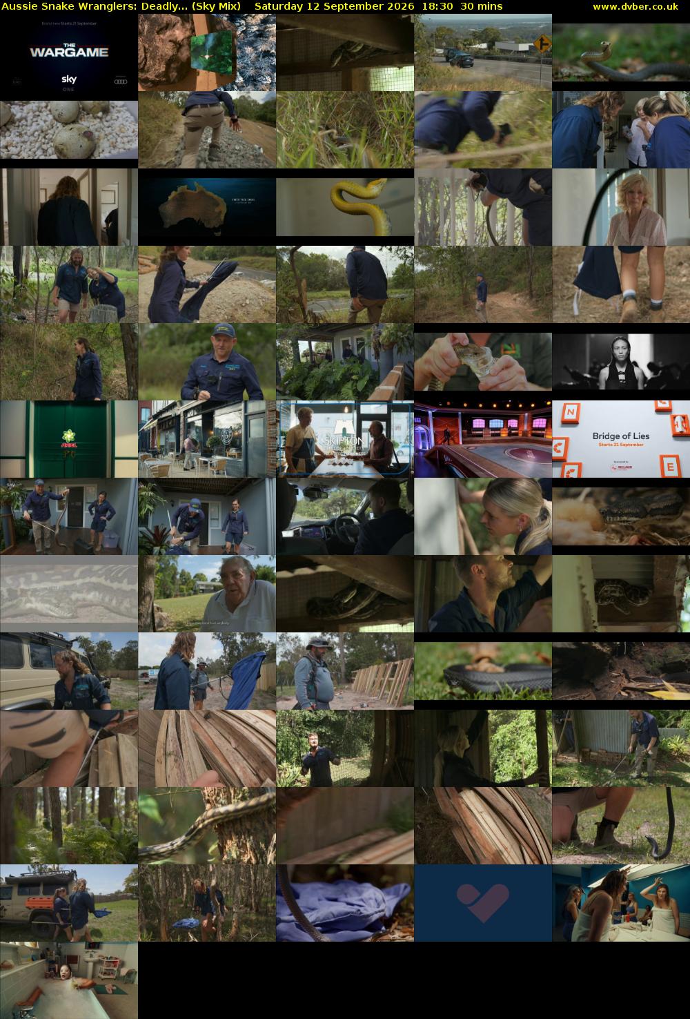 Aussie Snake Wranglers: Deadly... (Sky Mix) Saturday 12 September 2026 18:30 - 19:00