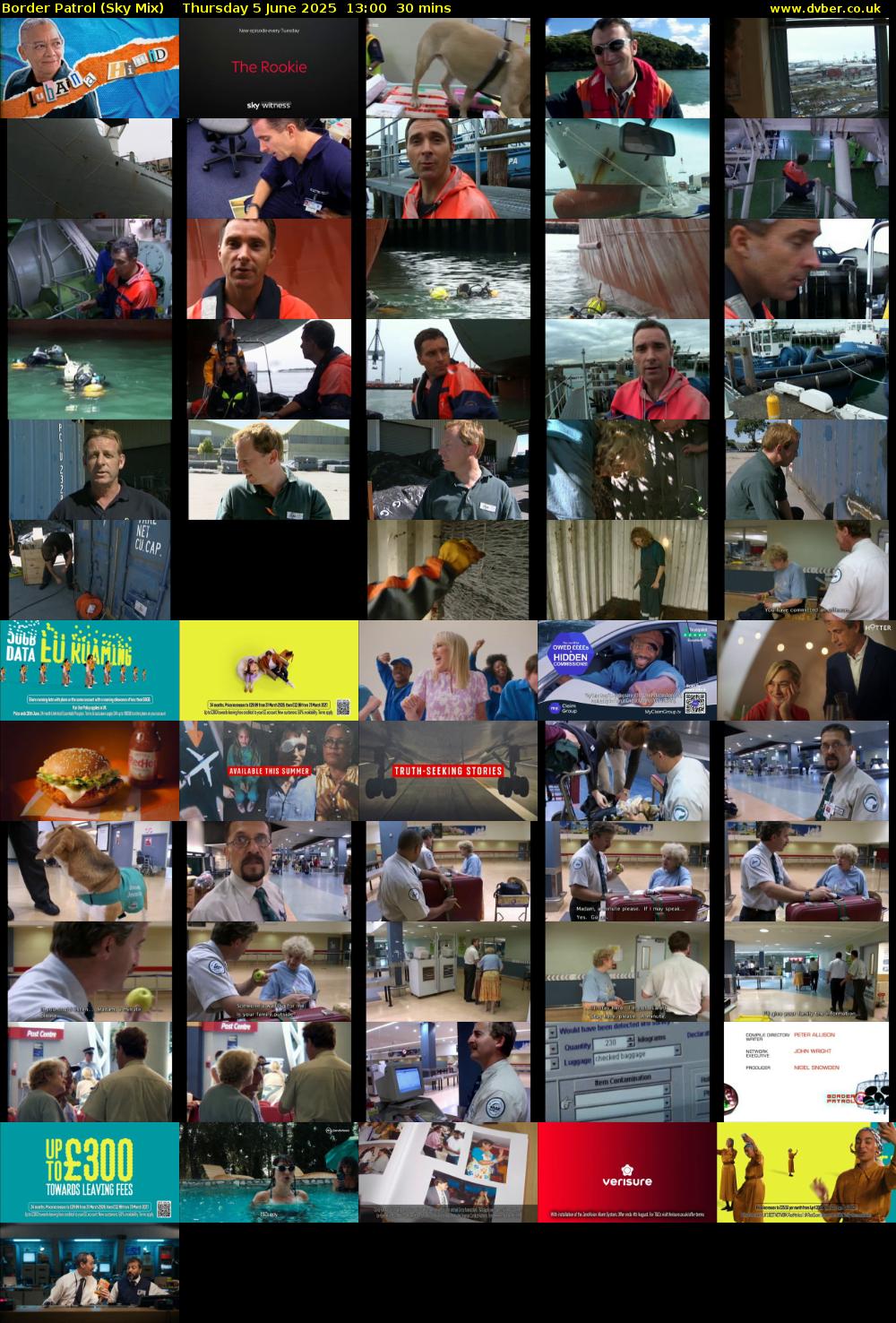 Border Patrol (Sky Mix) Thursday 5 June 2025 13:00 - 13:30
