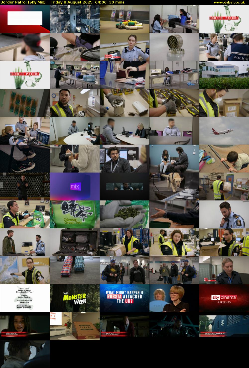 Border Patrol (Sky Mix) Friday 8 August 2025 04:00 - 04:30