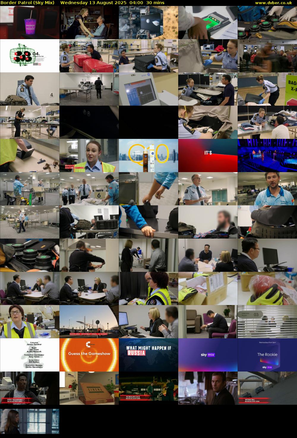 Border Patrol (Sky Mix) Wednesday 13 August 2025 04:00 - 04:30