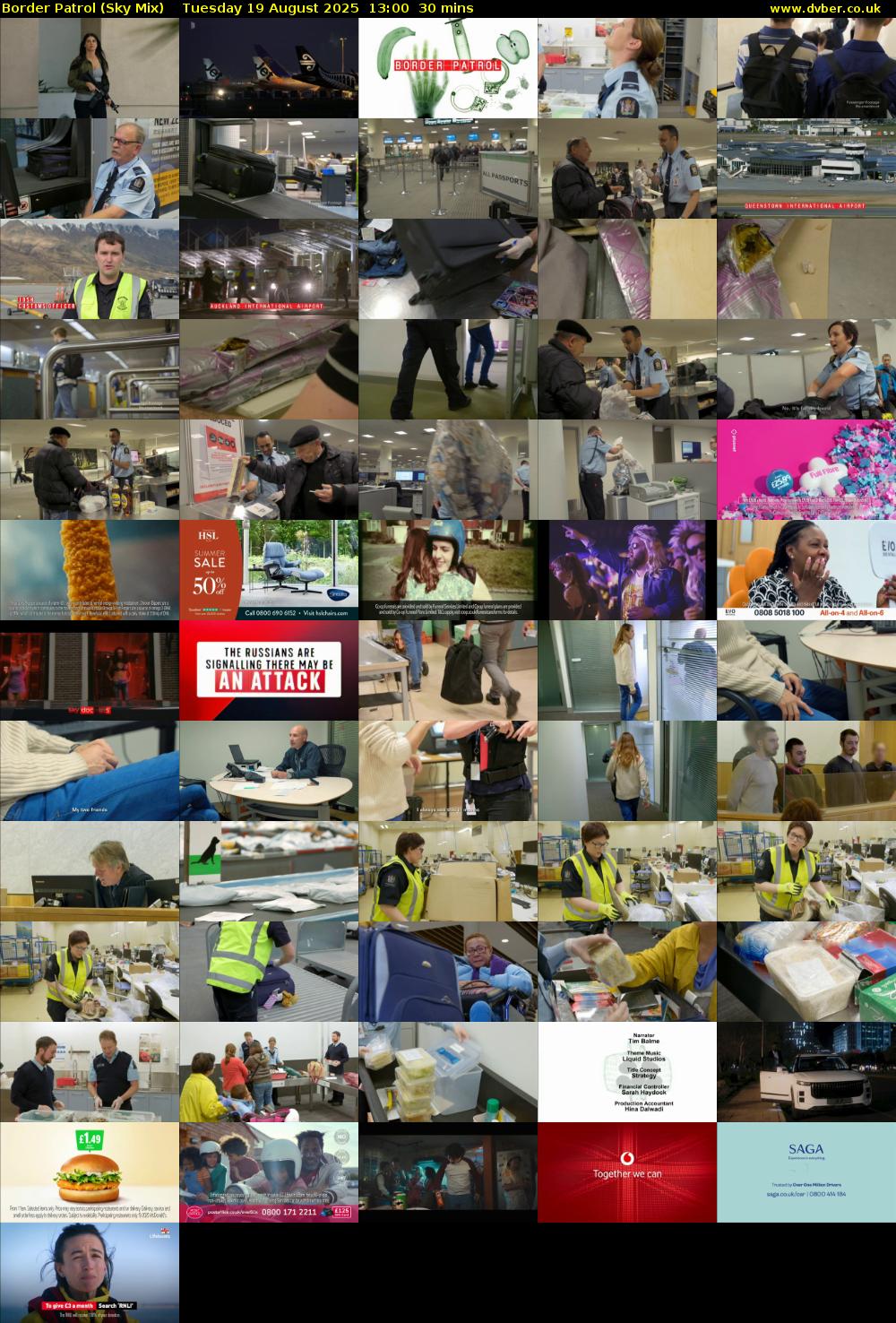 Border Patrol (Sky Mix) Tuesday 19 August 2025 13:00 - 13:30