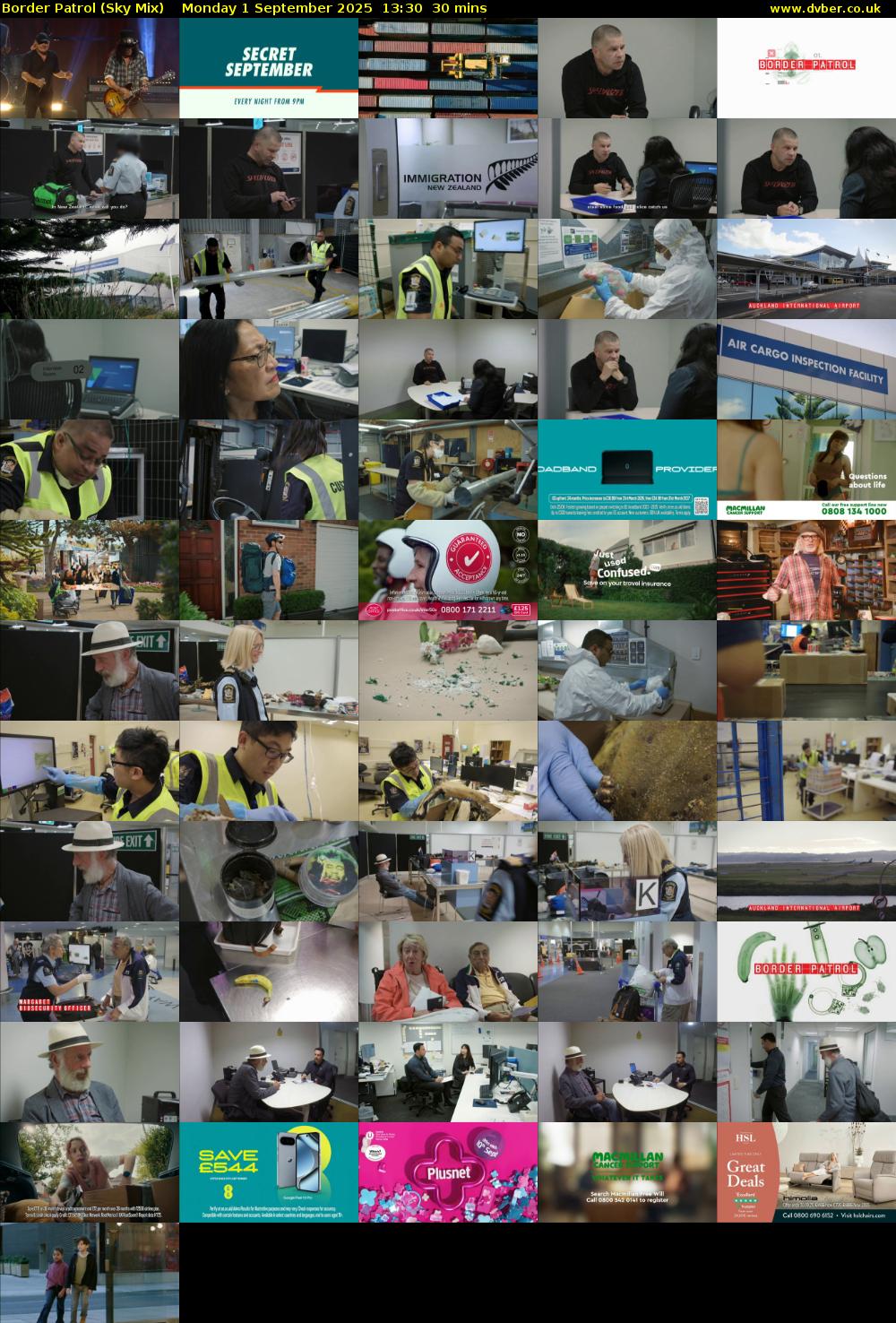 Border Patrol (Sky Mix) Monday 1 September 2025 13:30 - 14:00