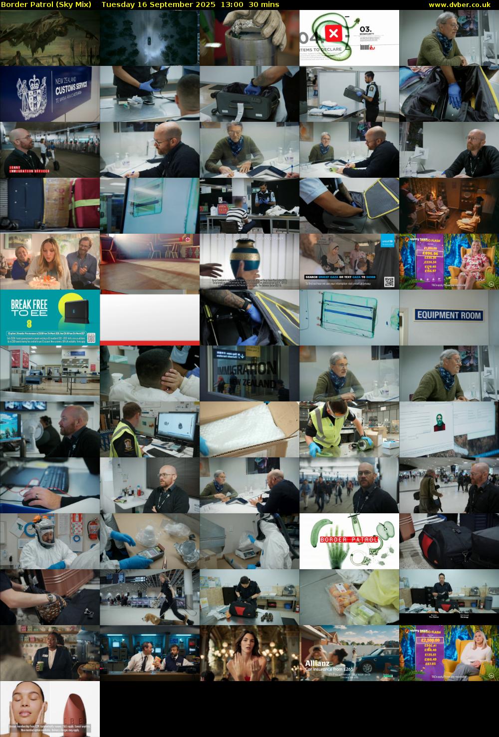 Border Patrol (Sky Mix) Tuesday 16 September 2025 13:00 - 13:30