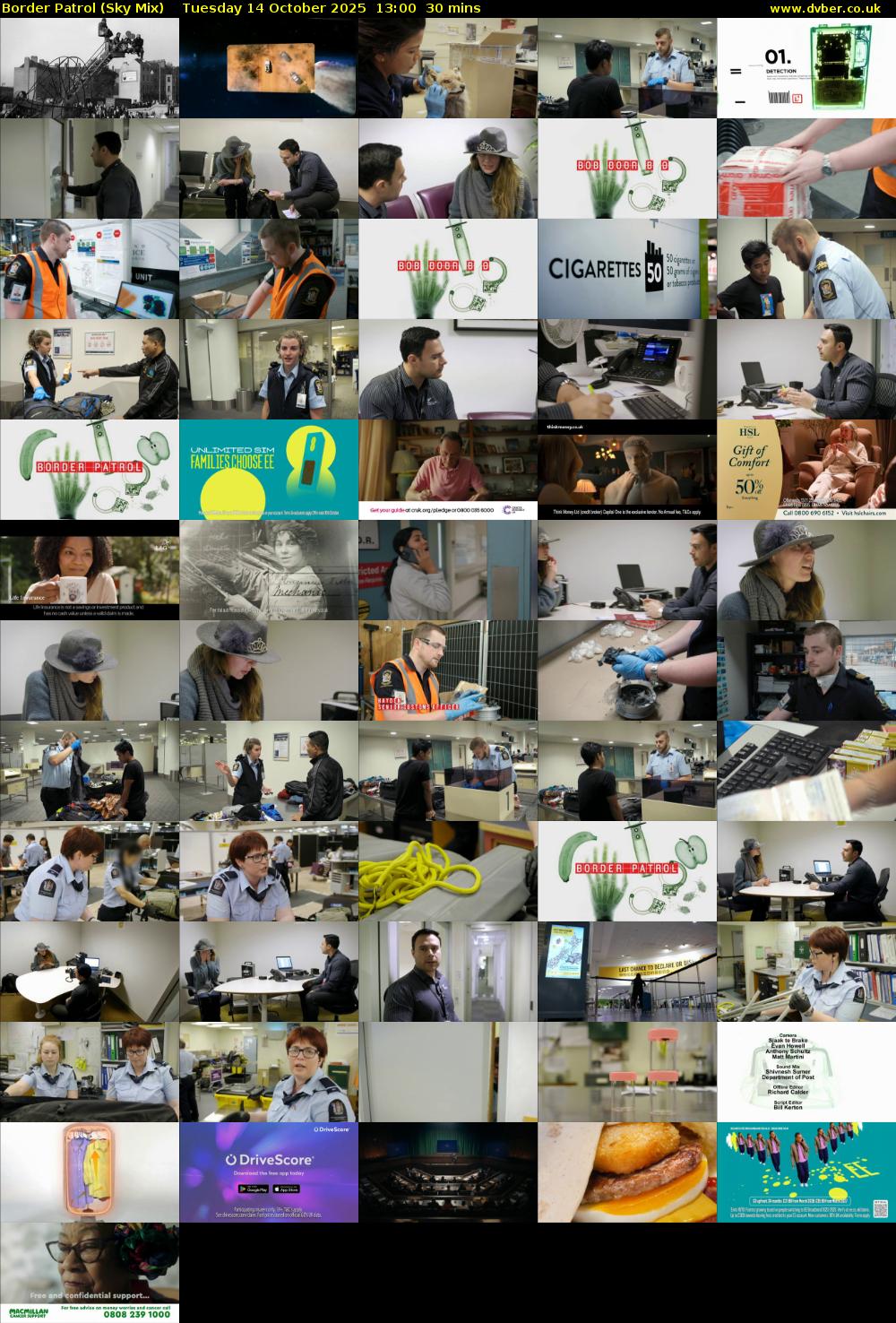 Border Patrol (Sky Mix) Tuesday 14 October 2025 13:00 - 13:30