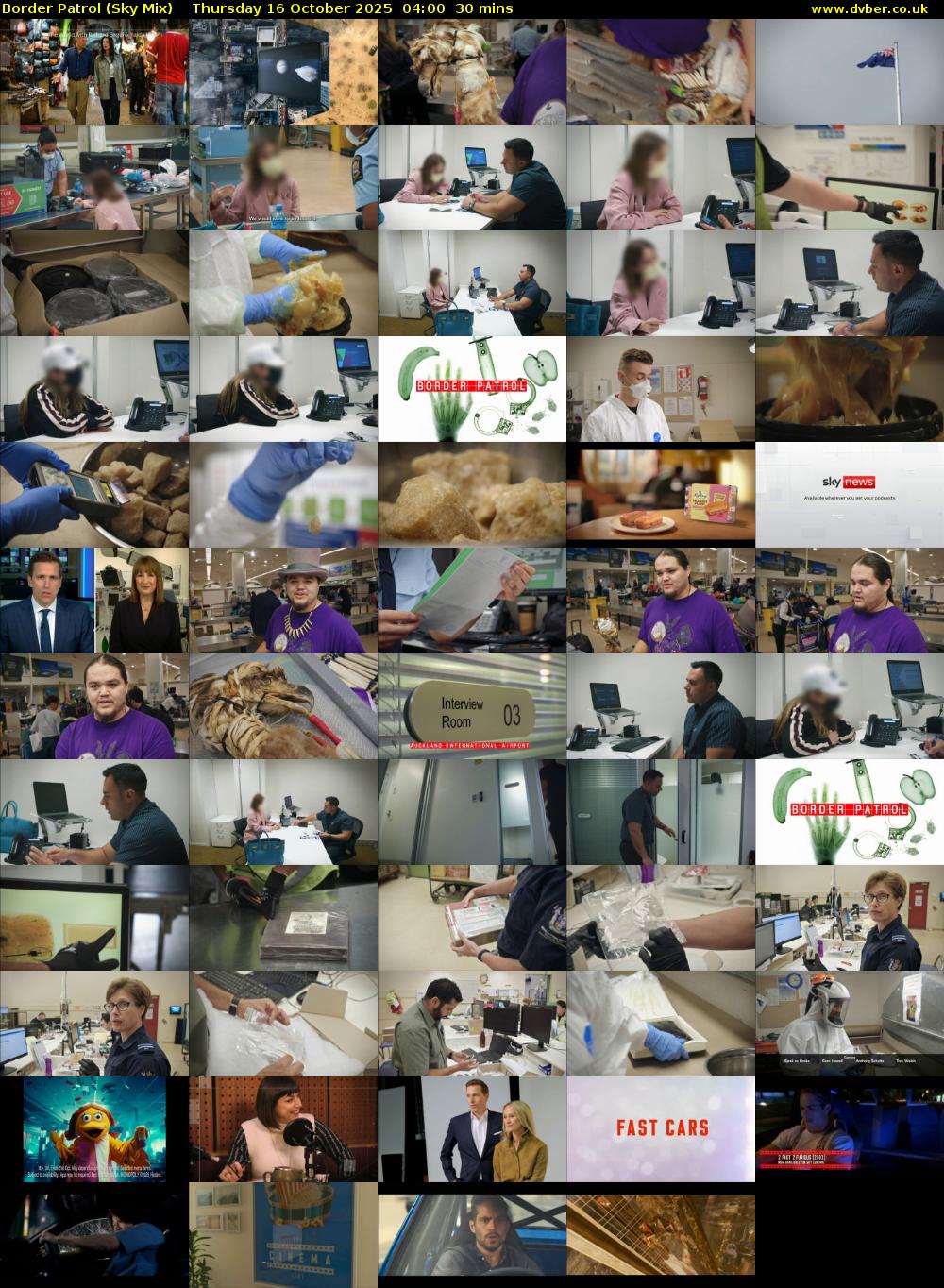 Border Patrol (Sky Mix) Thursday 16 October 2025 04:00 - 04:30