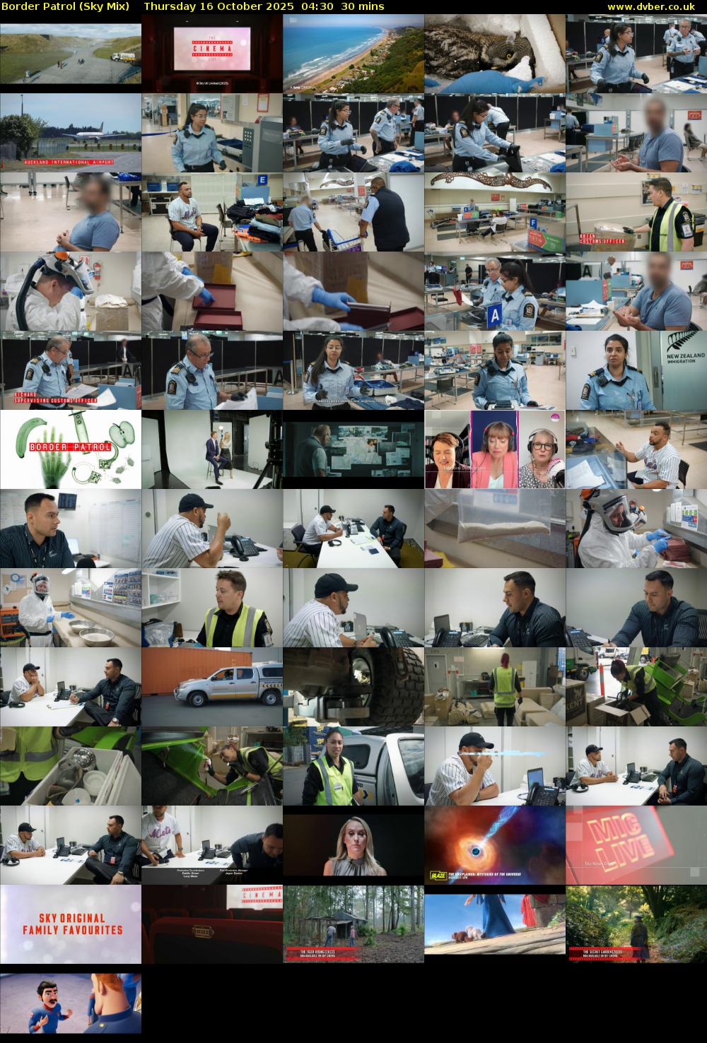 Border Patrol (Sky Mix) Thursday 16 October 2025 04:30 - 05:00