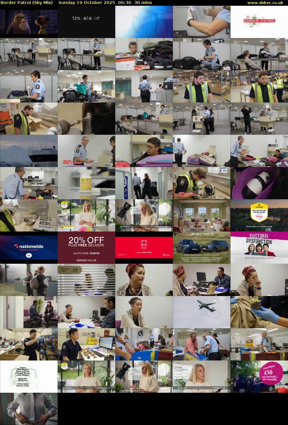 Border Patrol (Sky Mix) Sunday 19 October 2025 06:30 - 07:00