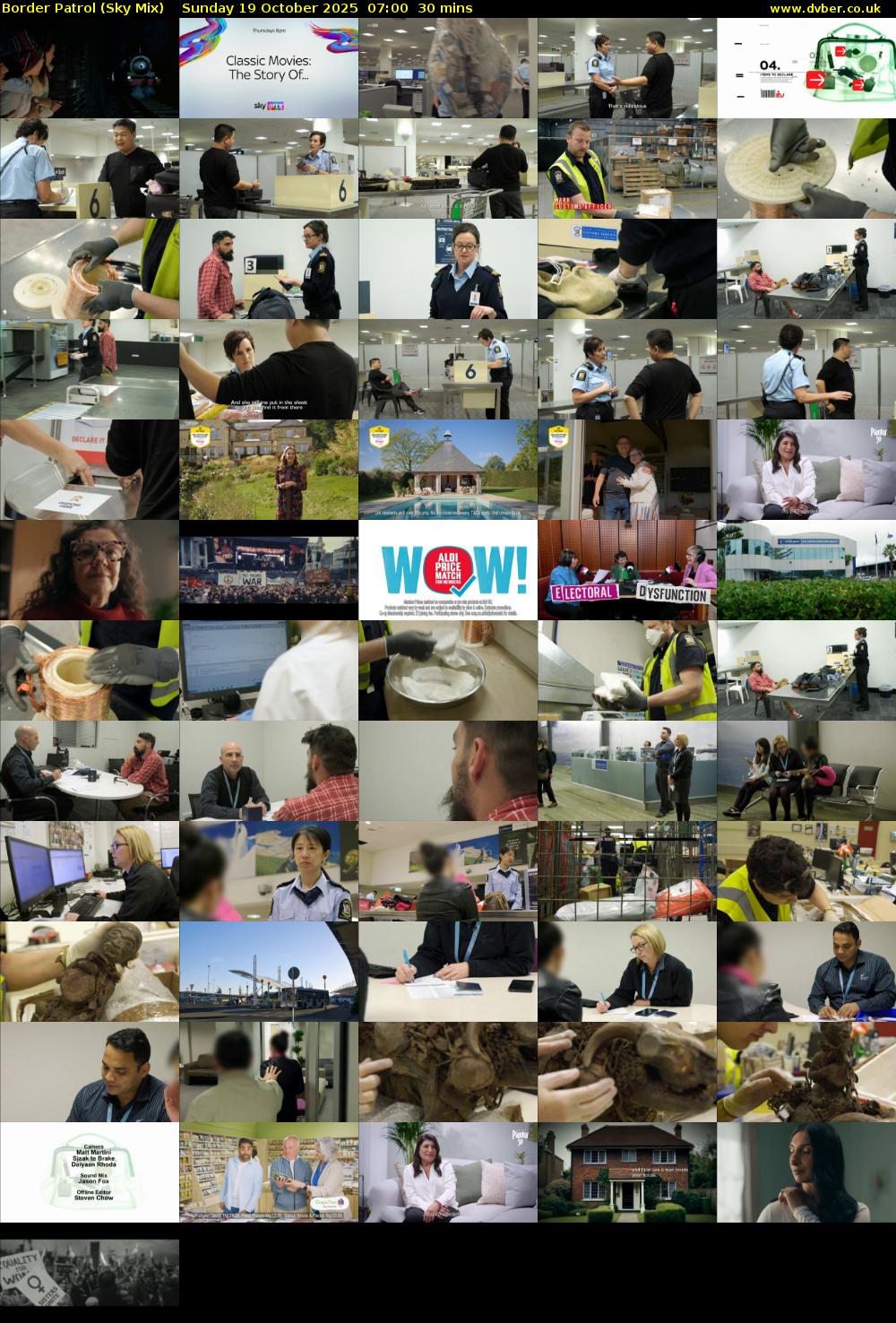 Border Patrol (Sky Mix) Sunday 19 October 2025 07:00 - 07:30