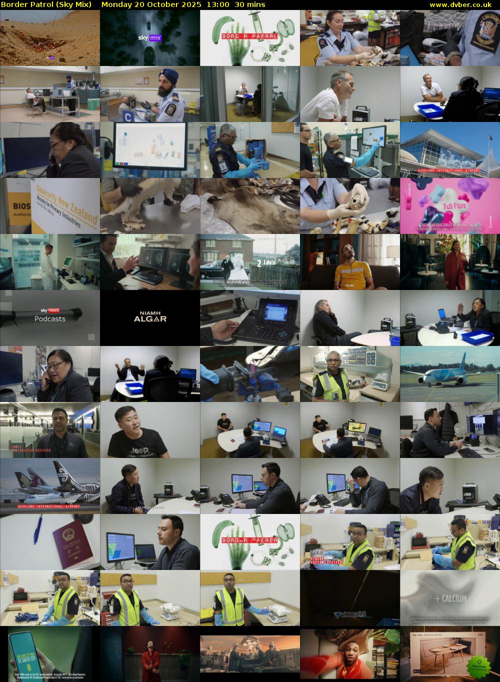 Border Patrol (Sky Mix) Monday 20 October 2025 13:00 - 13:30