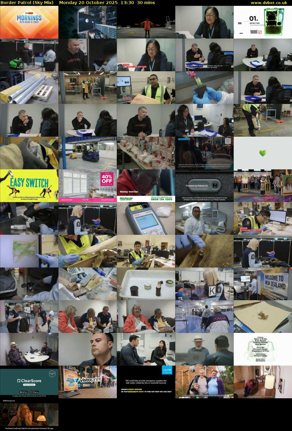 Border Patrol (Sky Mix) Monday 20 October 2025 13:30 - 14:00