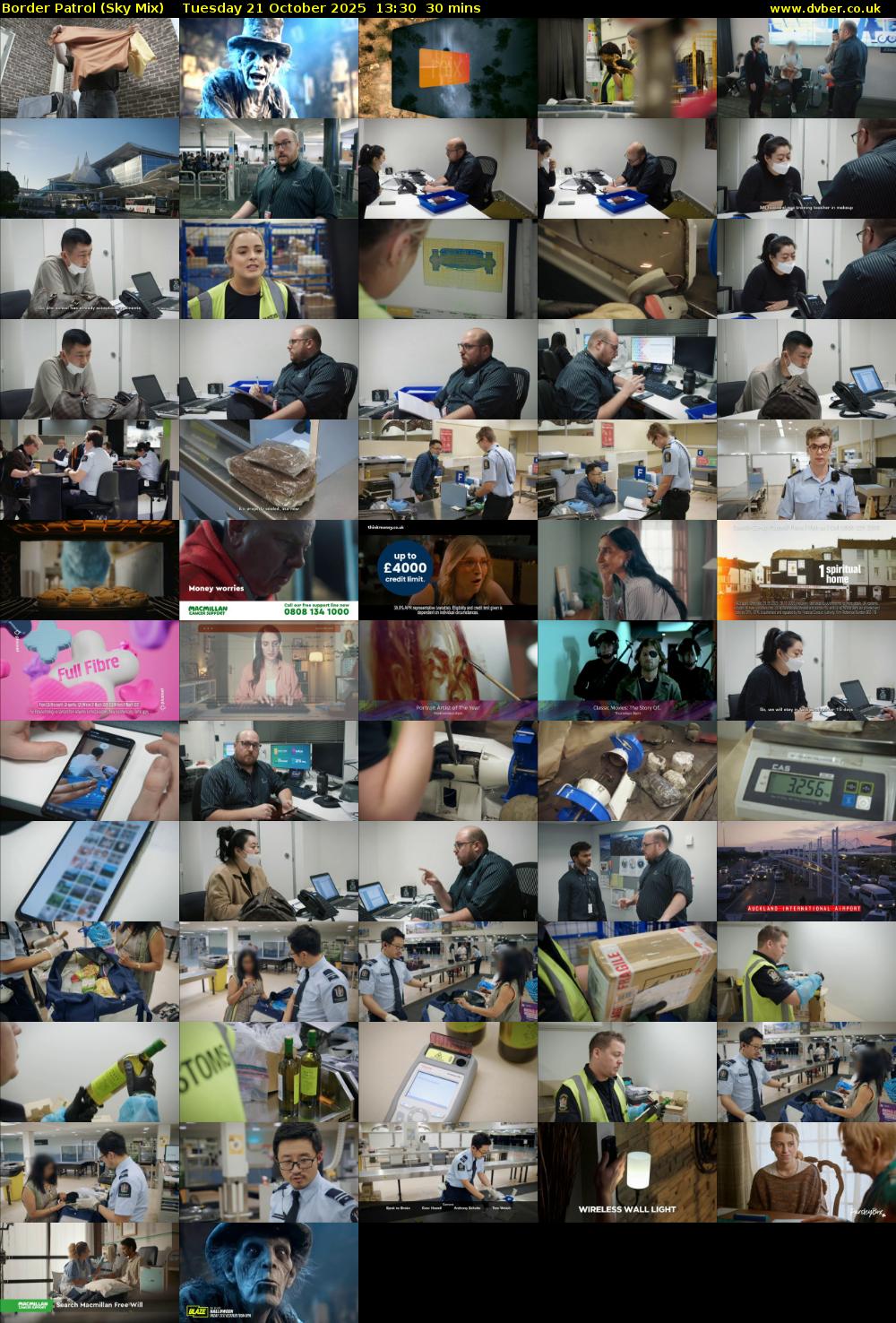 Border Patrol (Sky Mix) Tuesday 21 October 2025 13:30 - 14:00