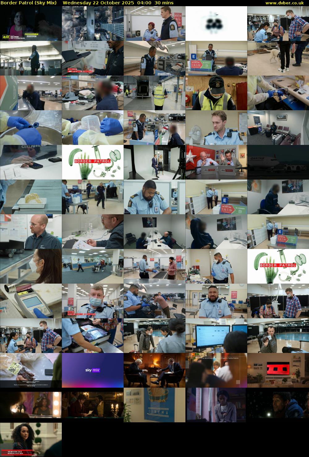 Border Patrol (Sky Mix) Wednesday 22 October 2025 04:00 - 04:30