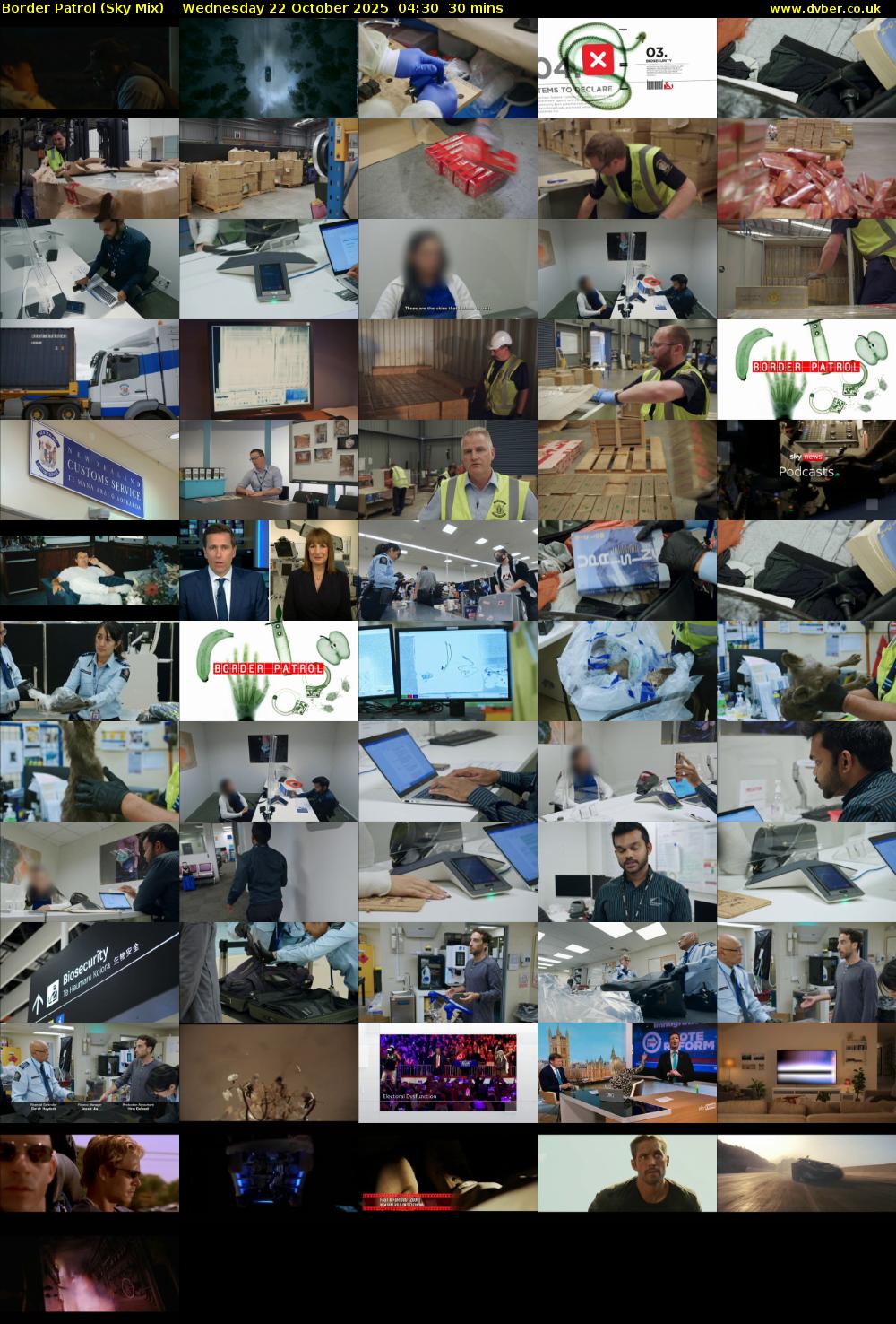 Border Patrol (Sky Mix) Wednesday 22 October 2025 04:30 - 05:00