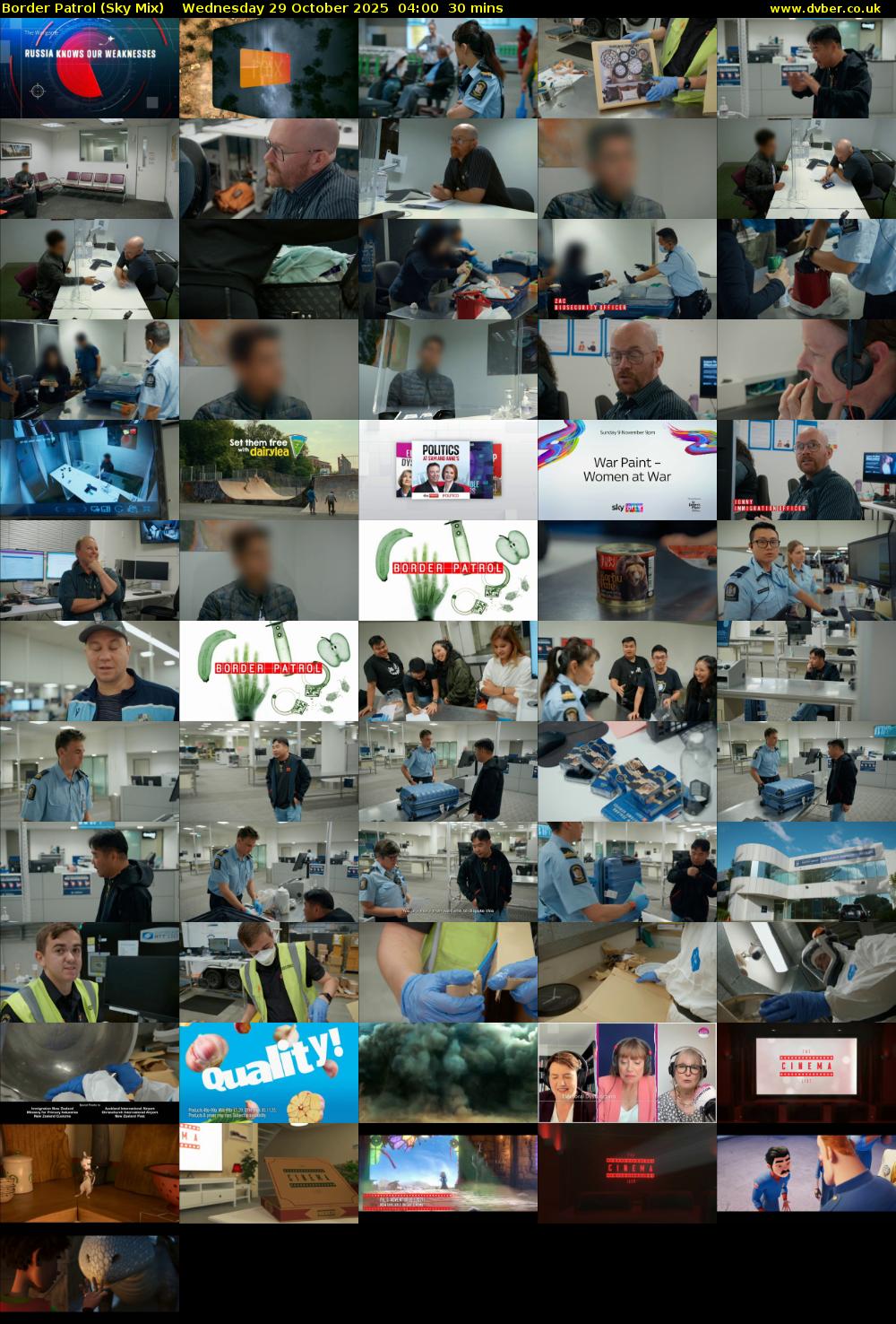 Border Patrol (Sky Mix) Wednesday 29 October 2025 04:00 - 04:30