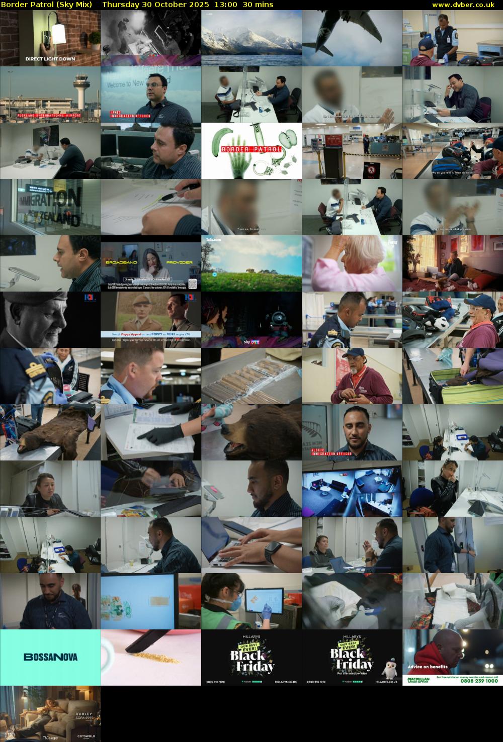 Border Patrol (Sky Mix) Thursday 30 October 2025 13:00 - 13:30