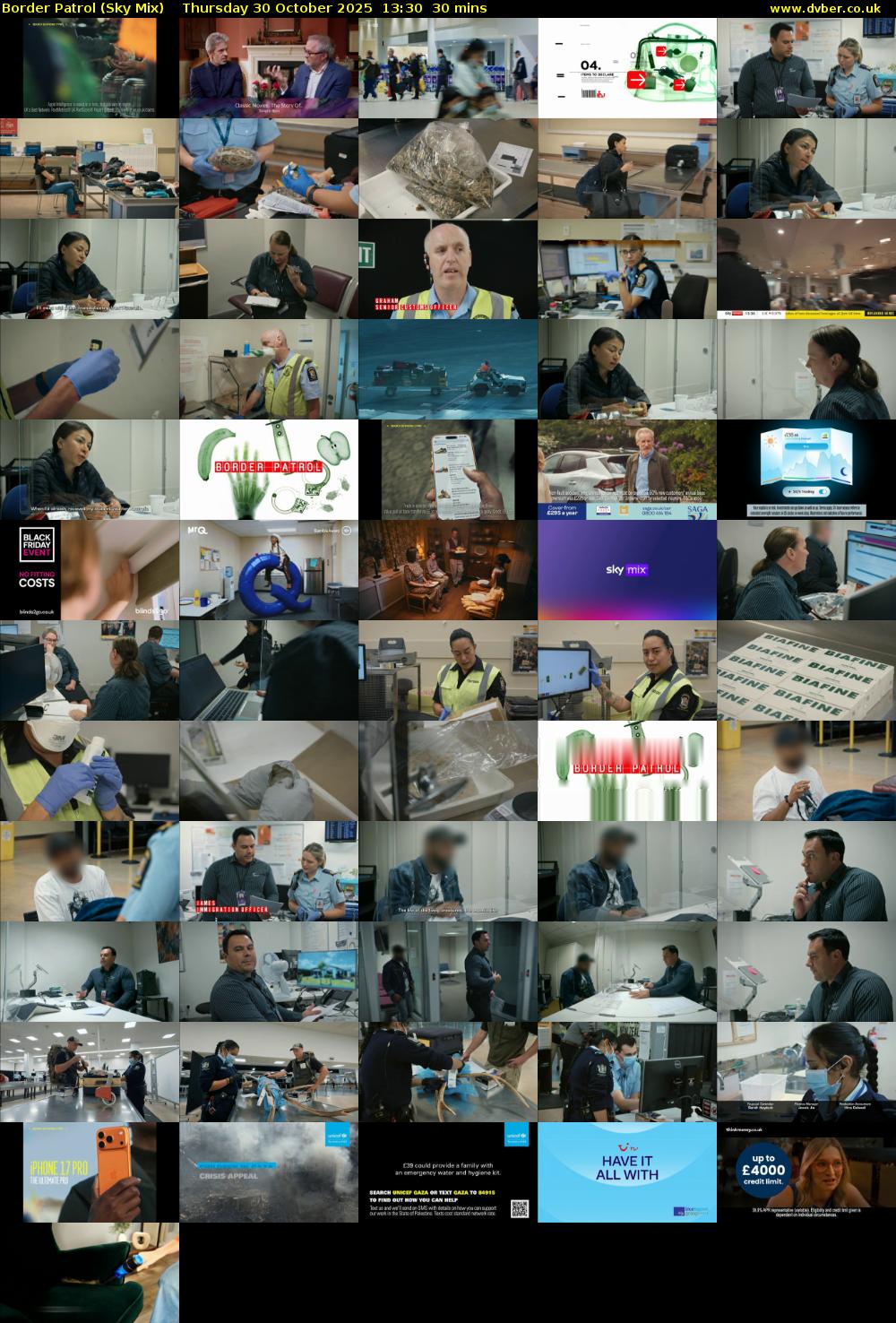 Border Patrol (Sky Mix) Thursday 30 October 2025 13:30 - 14:00