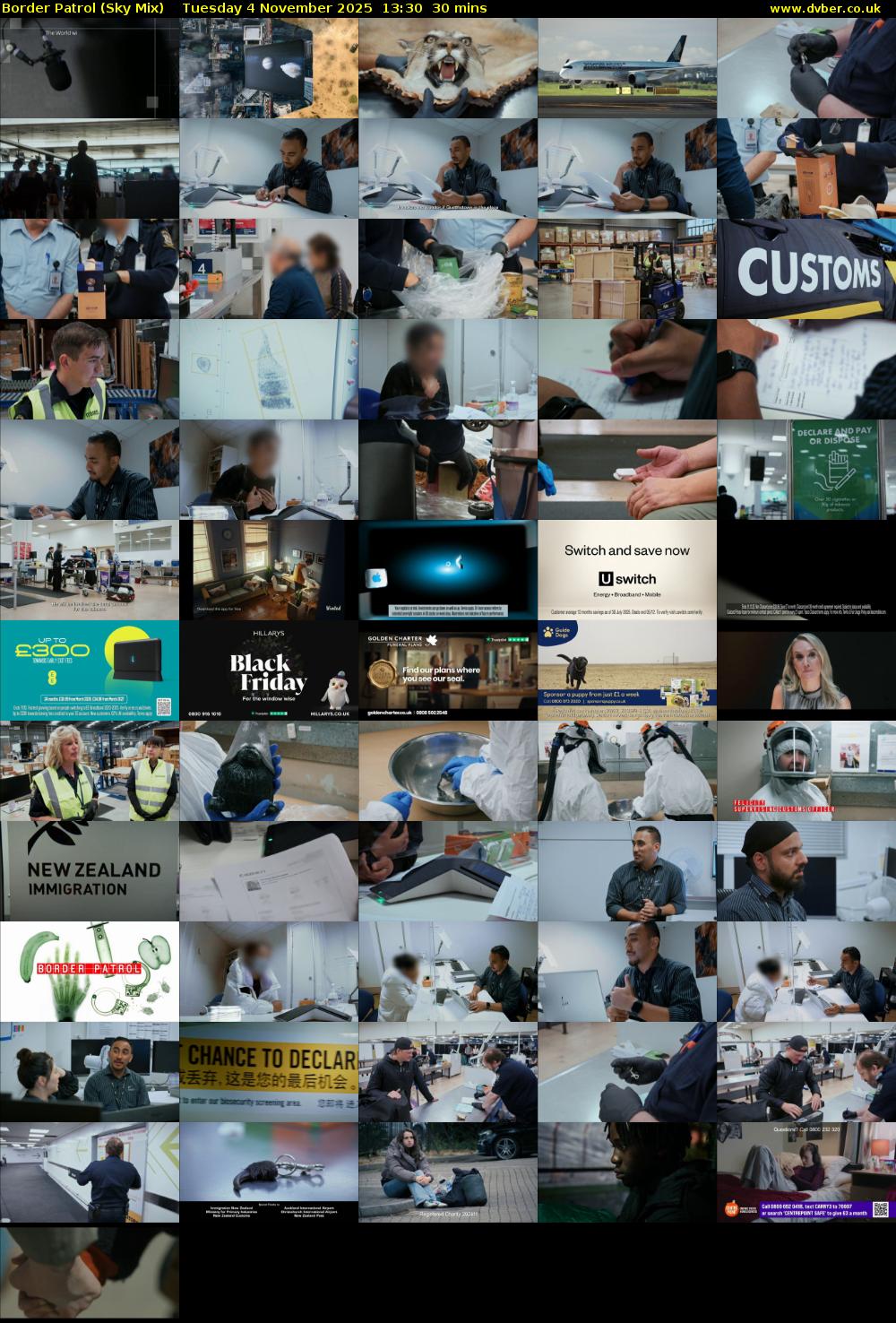 Border Patrol (Sky Mix) Tuesday 4 November 2025 13:30 - 14:00