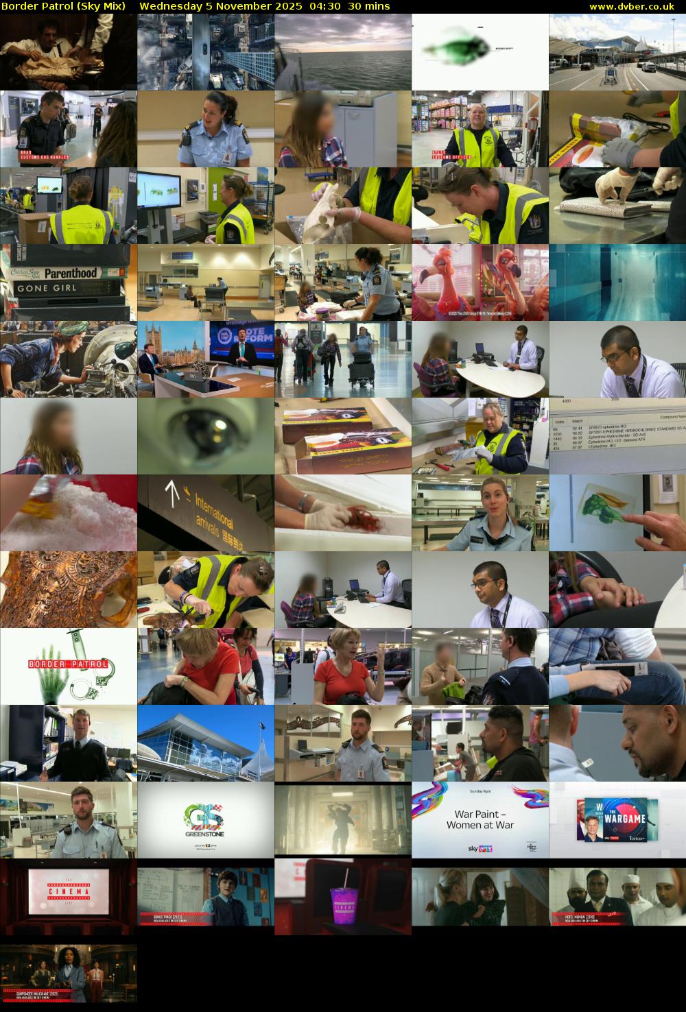 Border Patrol (Sky Mix) Wednesday 5 November 2025 04:30 - 05:00