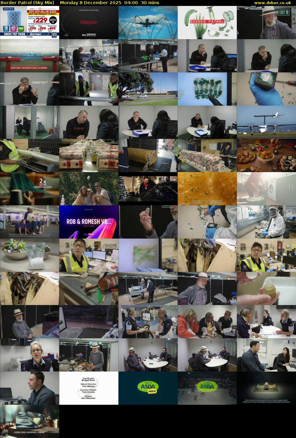 Border Patrol (Sky Mix) Monday 8 December 2025 04:00 - 04:30