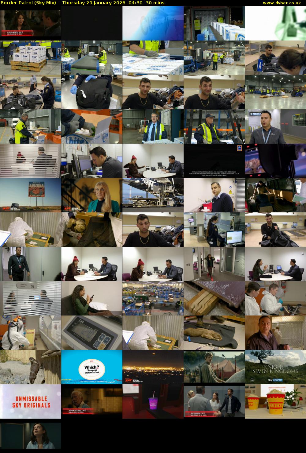 Border Patrol (Sky Mix) Thursday 29 January 2026 04:30 - 05:00