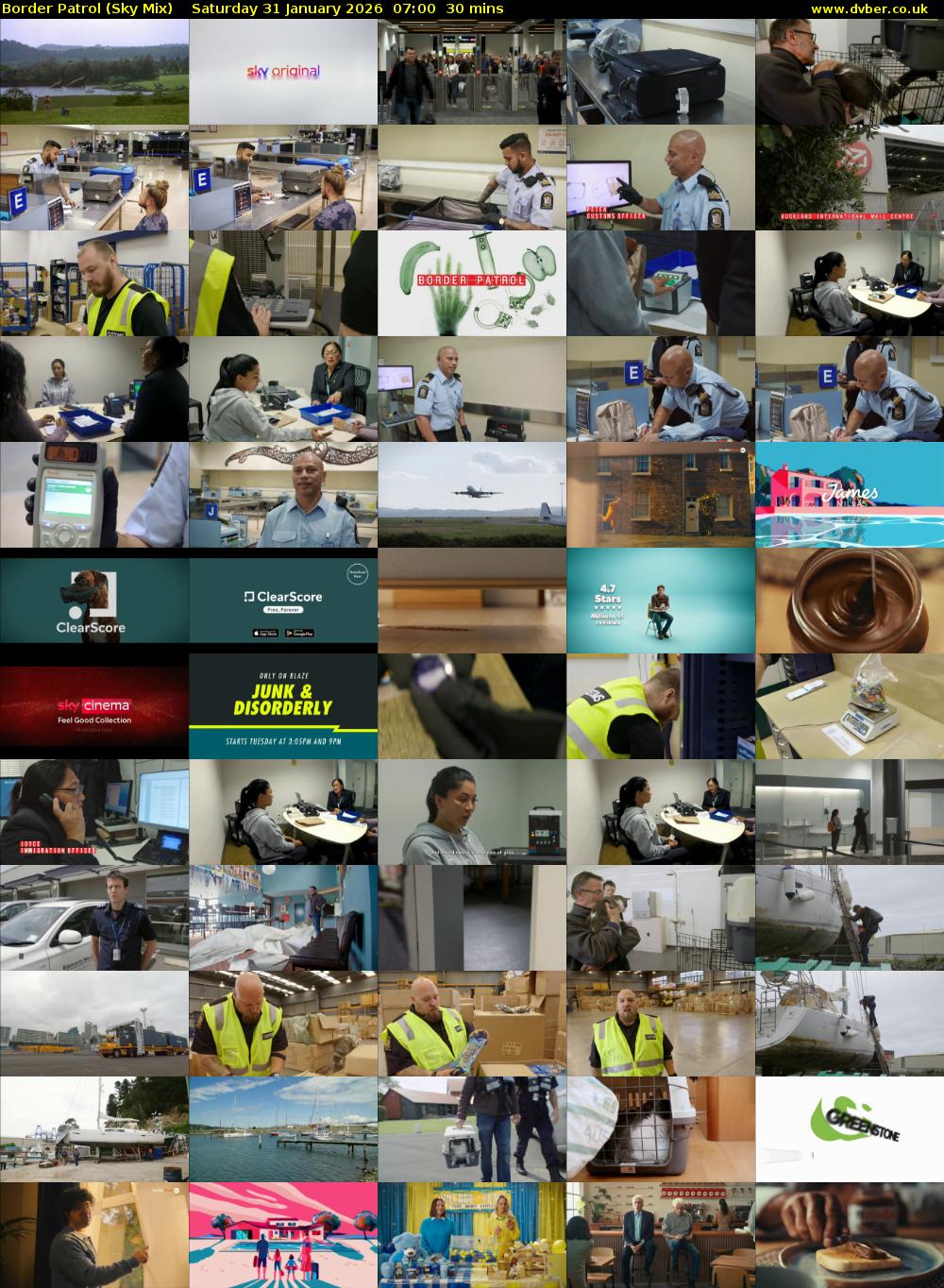 Border Patrol (Sky Mix) Saturday 31 January 2026 07:00 - 07:30