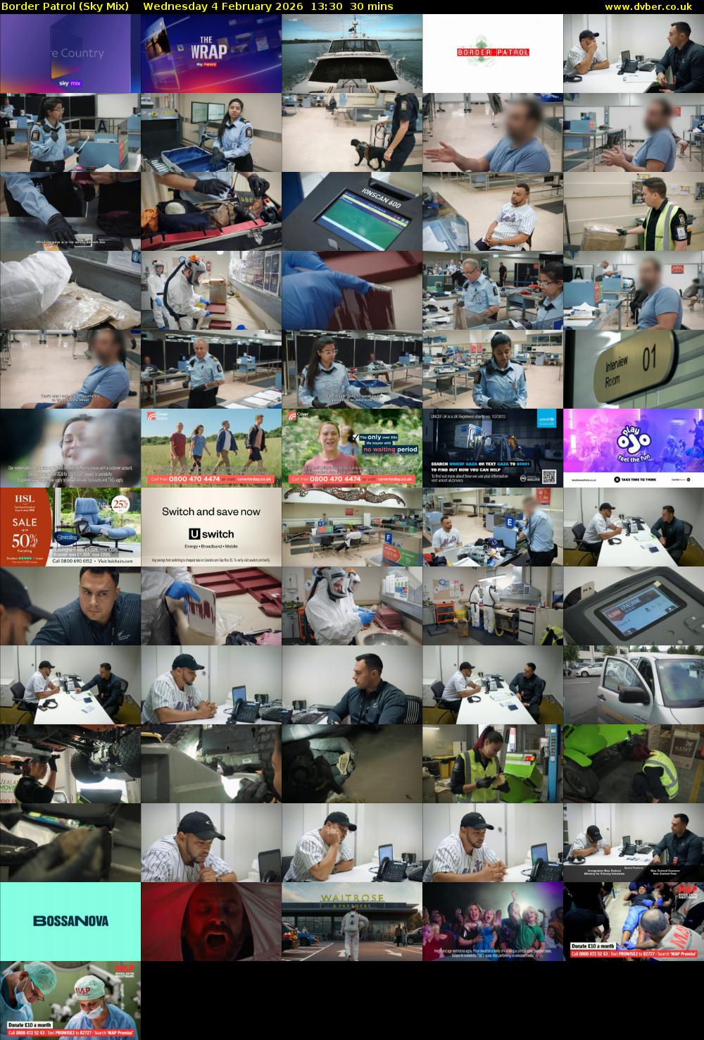 Border Patrol (Sky Mix) Wednesday 4 February 2026 13:30 - 14:00