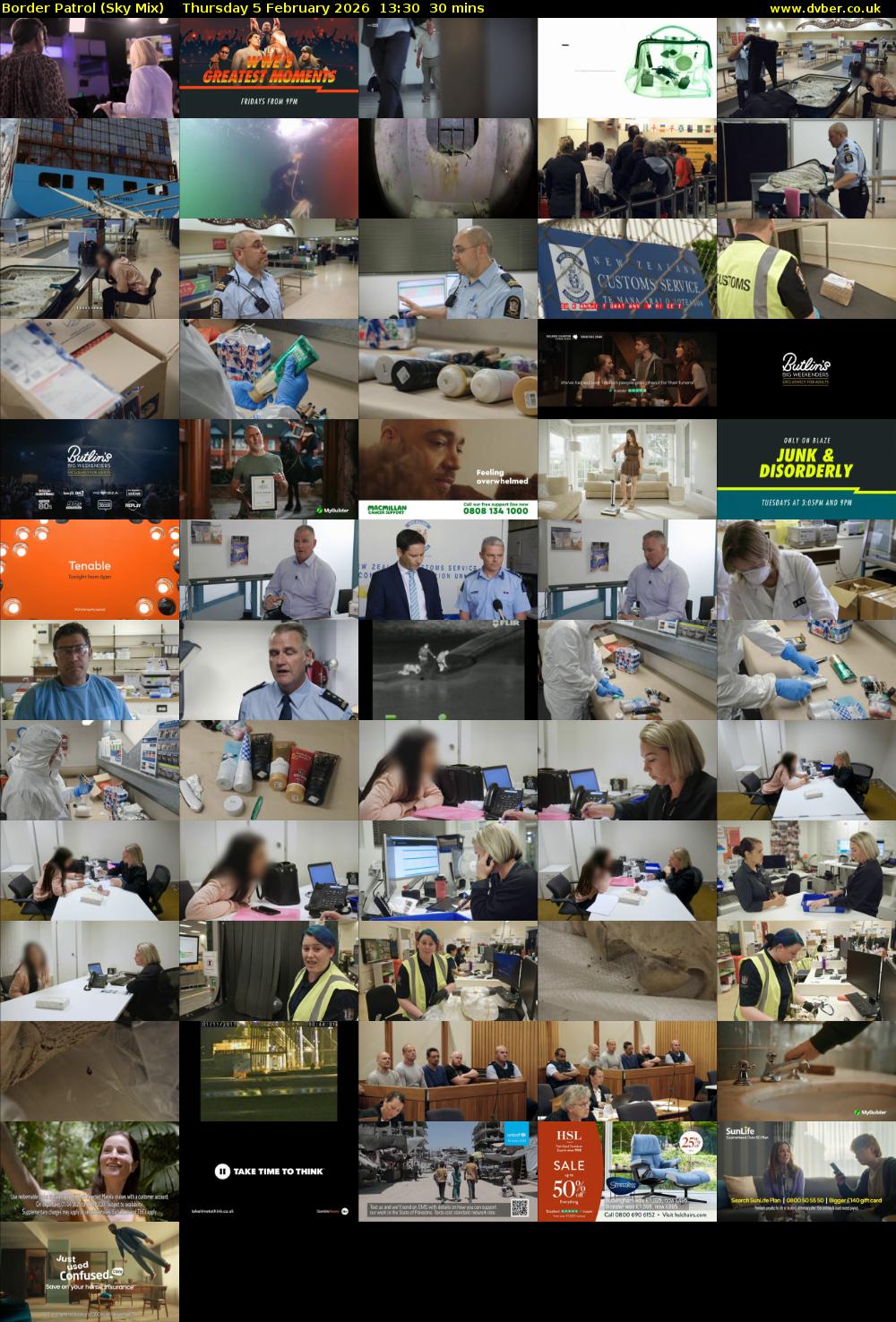 Border Patrol (Sky Mix) Thursday 5 February 2026 13:30 - 14:00