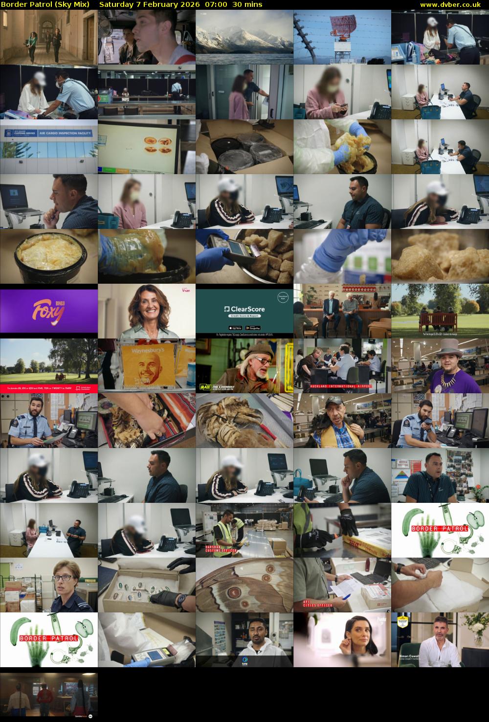 Border Patrol (Sky Mix) Saturday 7 February 2026 07:00 - 07:30