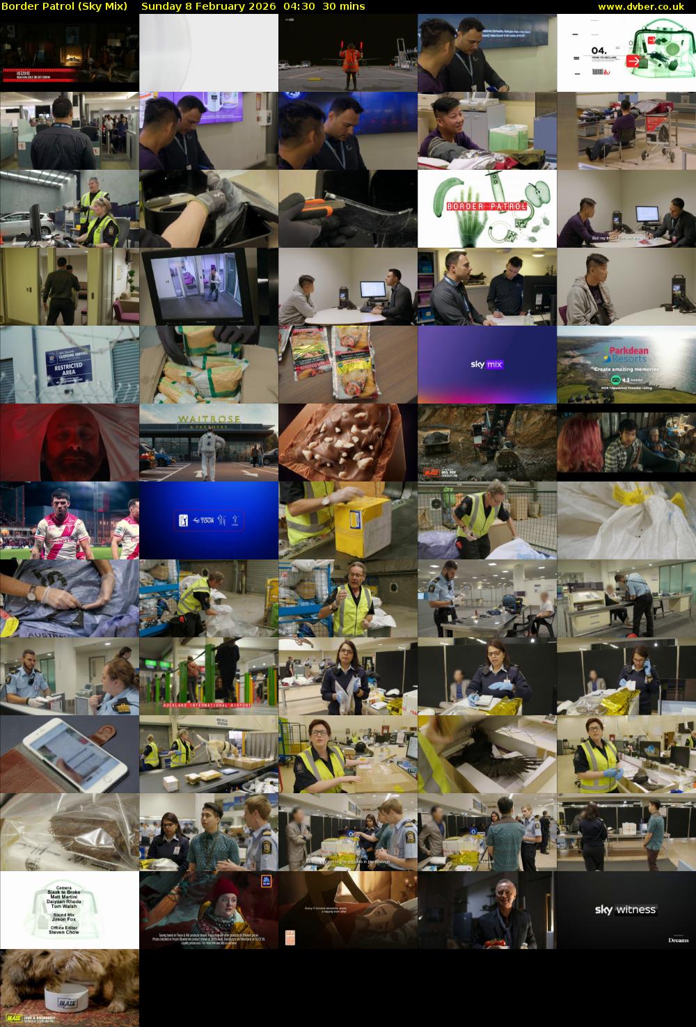 Border Patrol (Sky Mix) Sunday 8 February 2026 04:30 - 05:00