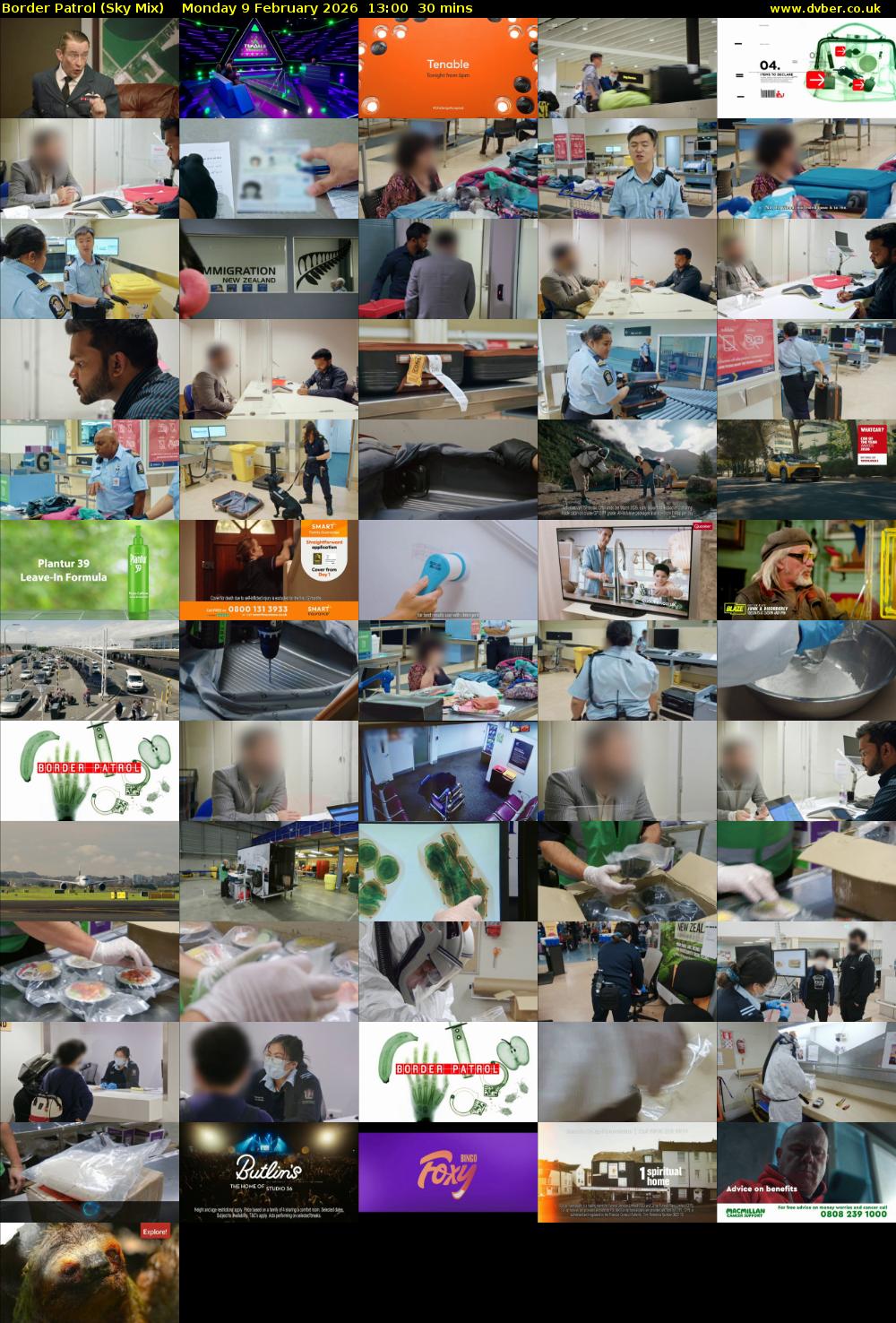 Border Patrol (Sky Mix) Monday 9 February 2026 13:00 - 13:30