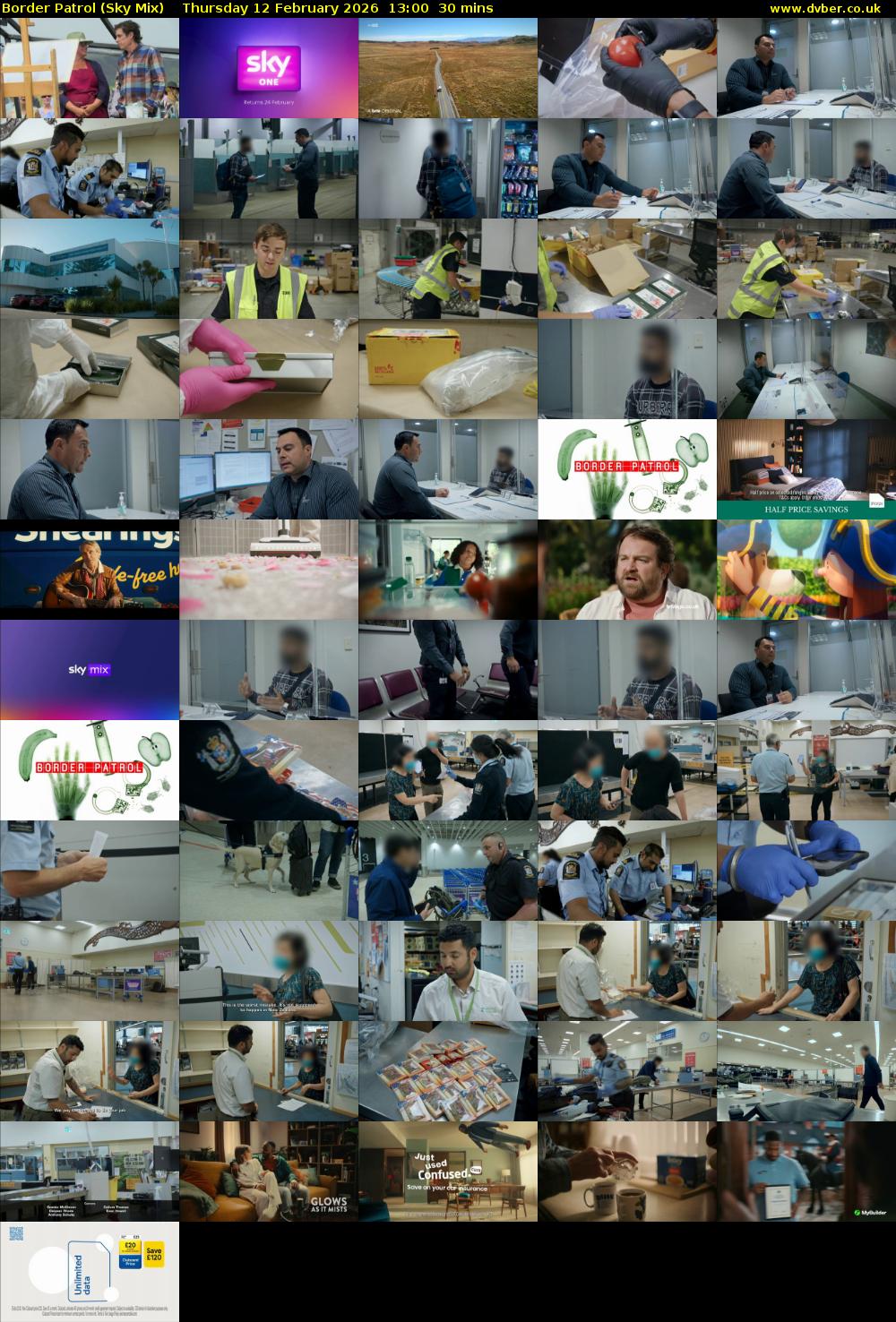 Border Patrol (Sky Mix) Thursday 12 February 2026 13:00 - 13:30
