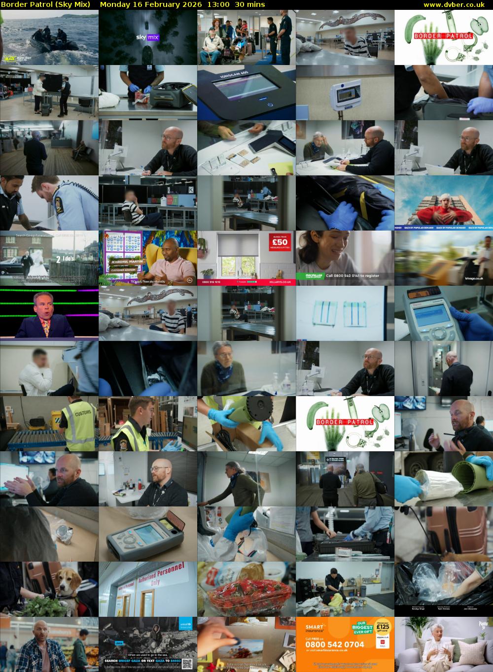 Border Patrol (Sky Mix) Monday 16 February 2026 13:00 - 13:30