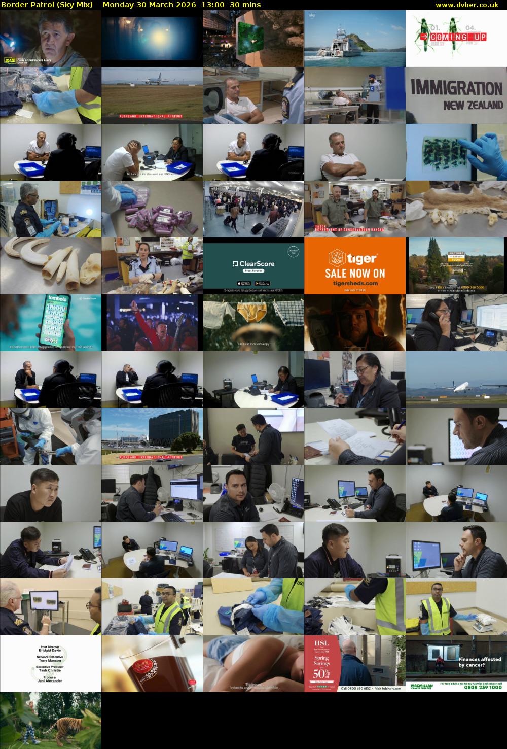 Border Patrol (Sky Mix) Monday 30 March 2026 13:00 - 13:30